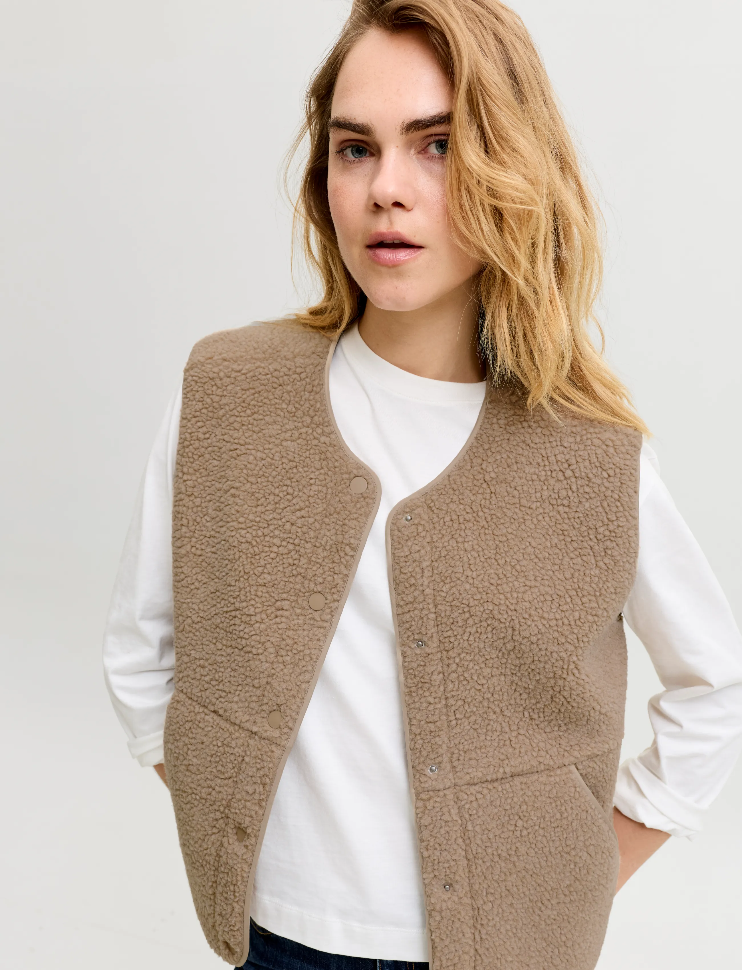 JJXX - JXVERA TEDDY VEST OTW NOOS - fleece- och teddyvästar - humus - 5