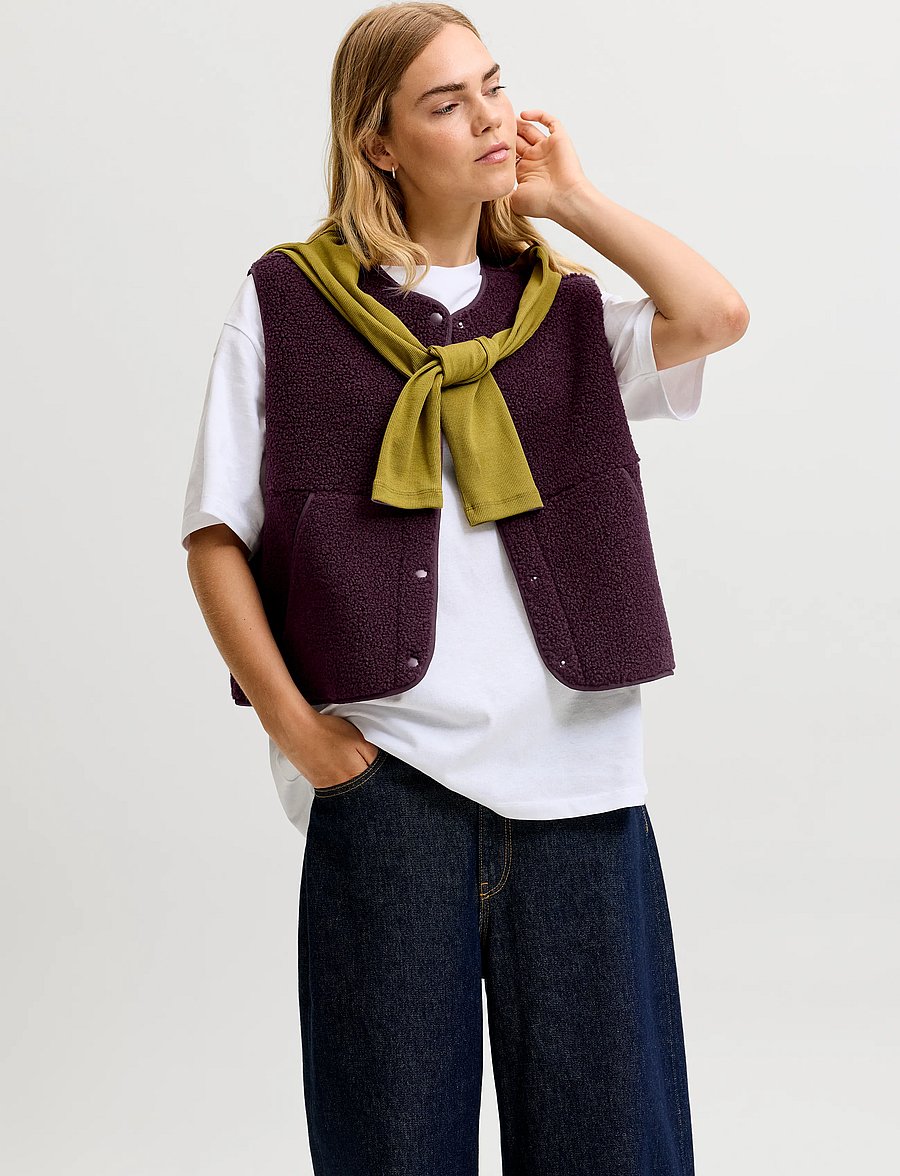 JJXX - JXVERA TEDDY VEST OTW NOOS - fleece- und teddy-westen - winetasting - 0