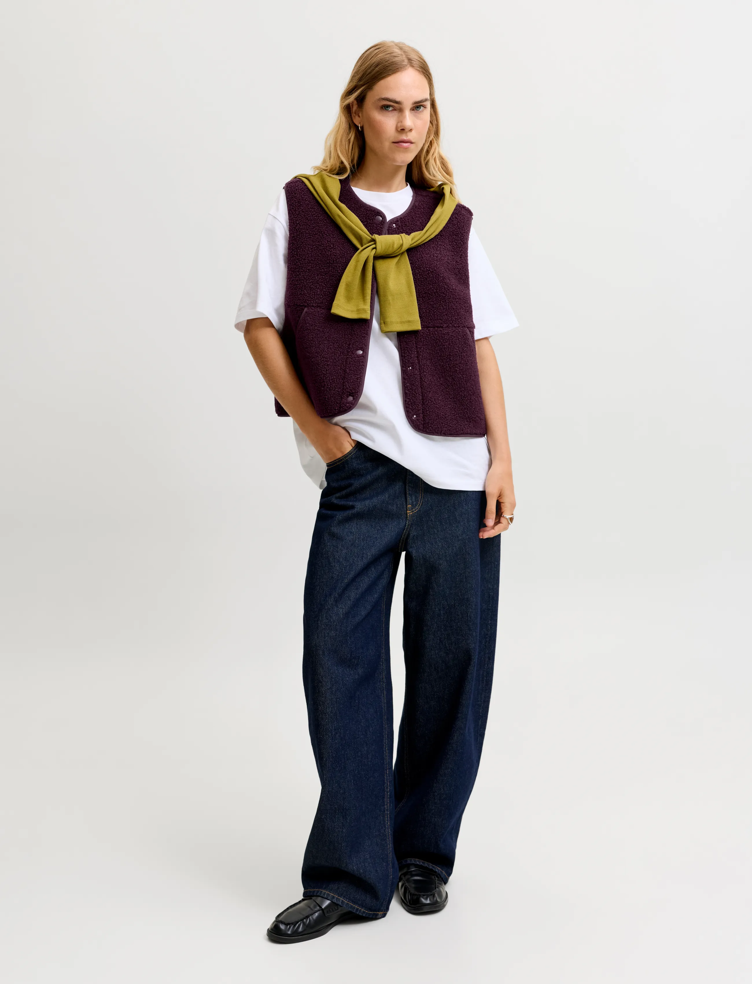JJXX - JXVERA TEDDY VEST OTW NOOS - fleece- och teddyvästar - winetasting - 4