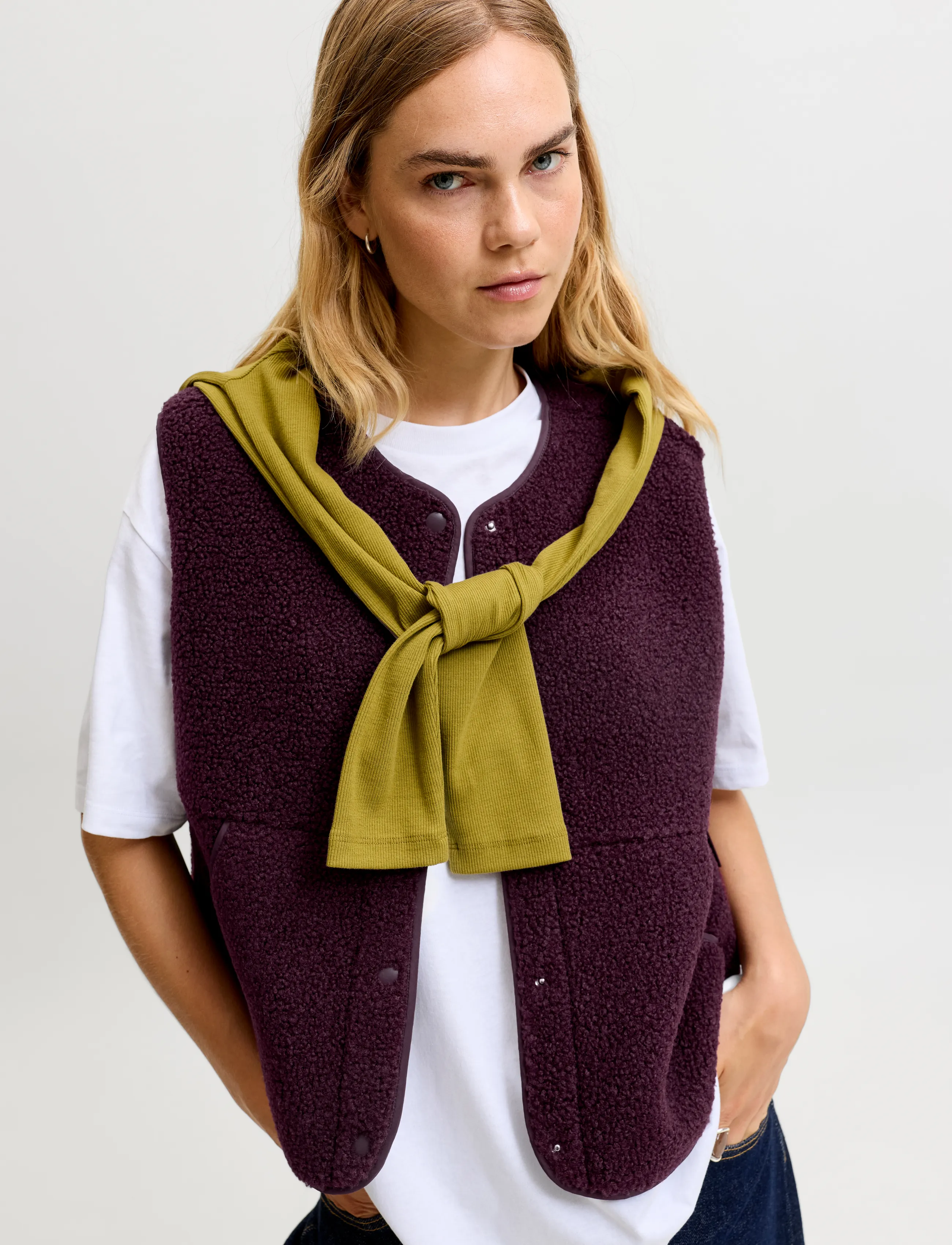JJXX - JXVERA TEDDY VEST OTW NOOS - fleece- och teddyvästar - winetasting - 5