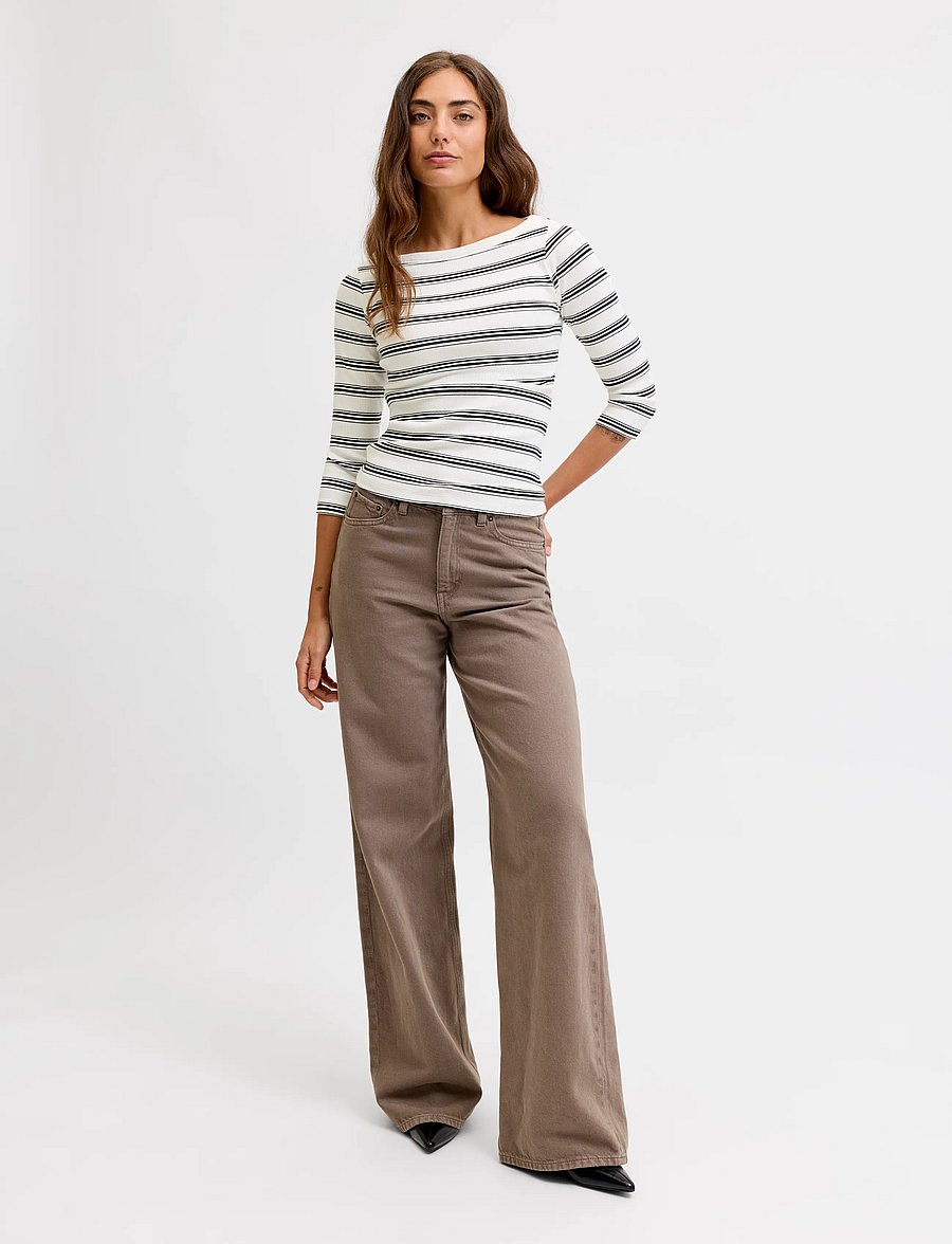 JJXX - JXFIFI STR 3/4 STRIPED BOATNECK TOP JRS - black - 4
