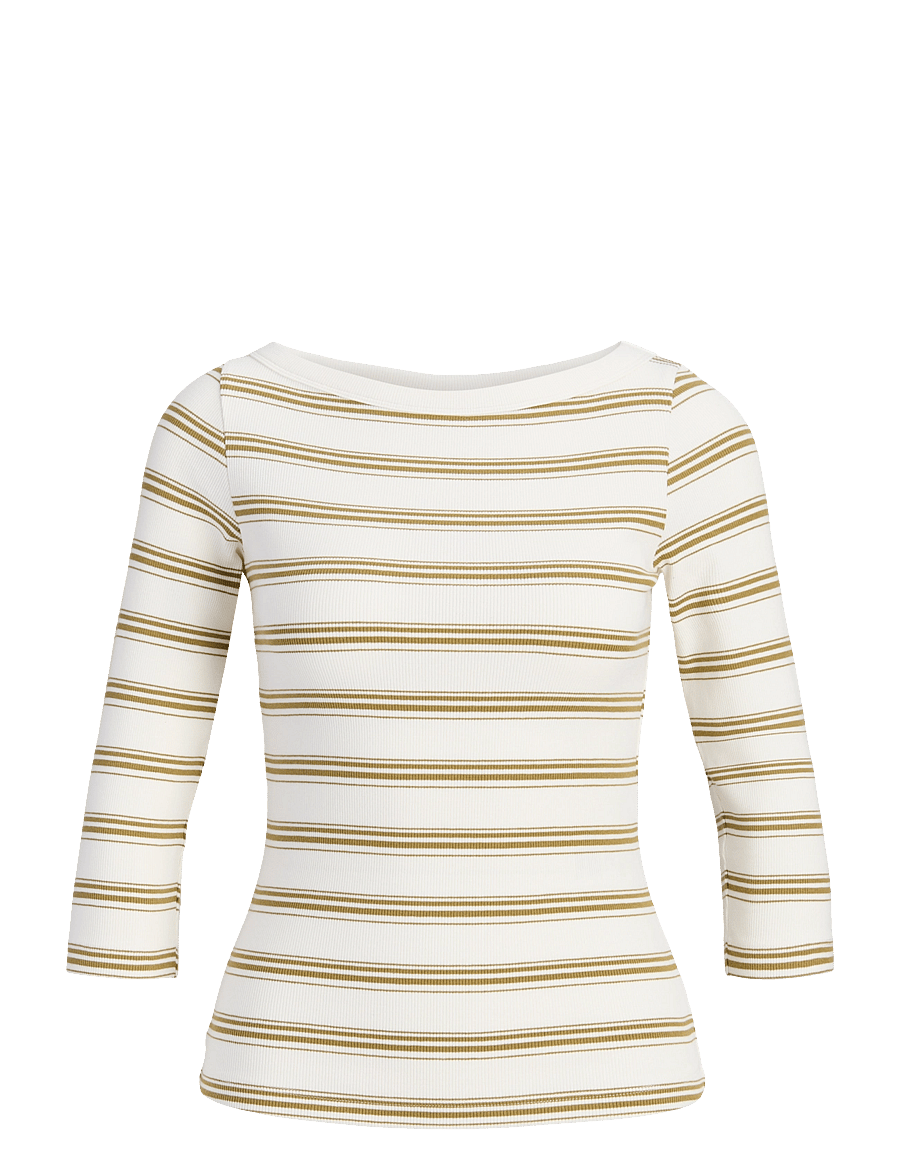 JJXX - JXFIFI STR 3/4 STRIPED BOATNECK TOP JRS - green moss - 1