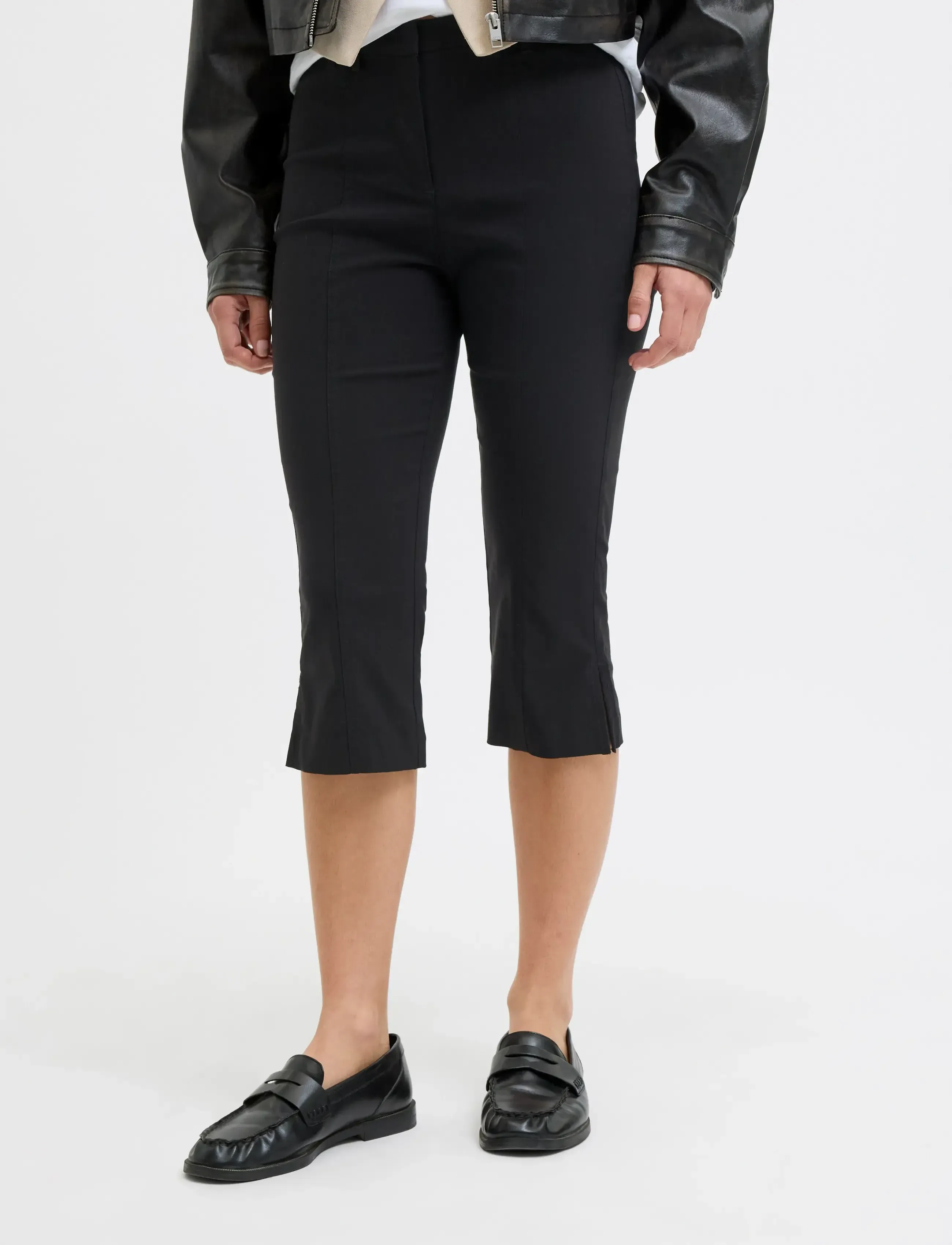 JJXX JXIBEN SLIM CAPRI MW PANTS PNT LN - Kleding - BLACK / black