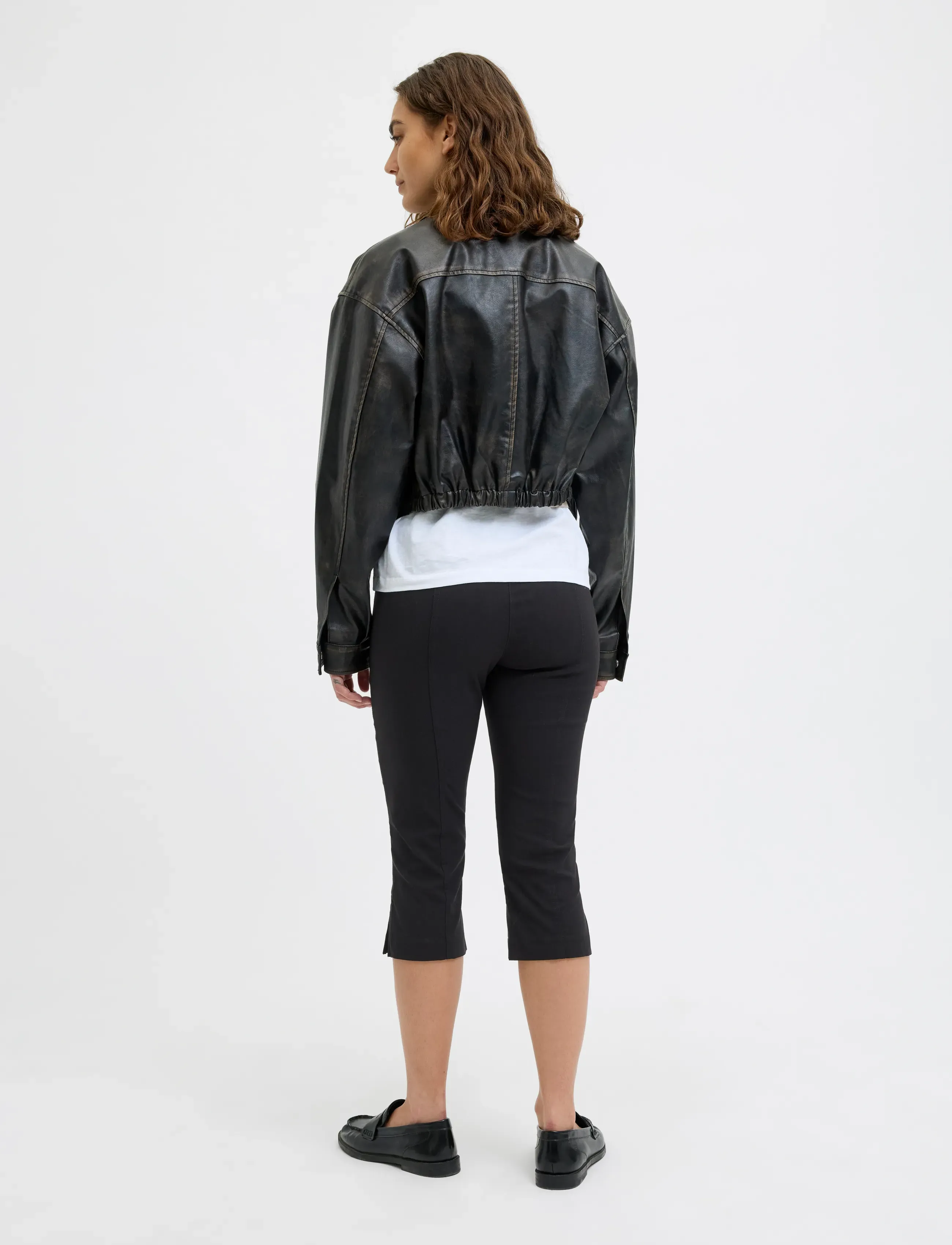 JJXX - JXIBEN SLIM CAPRI MW PANTS PNT LN - kapripüksid - black - 3
