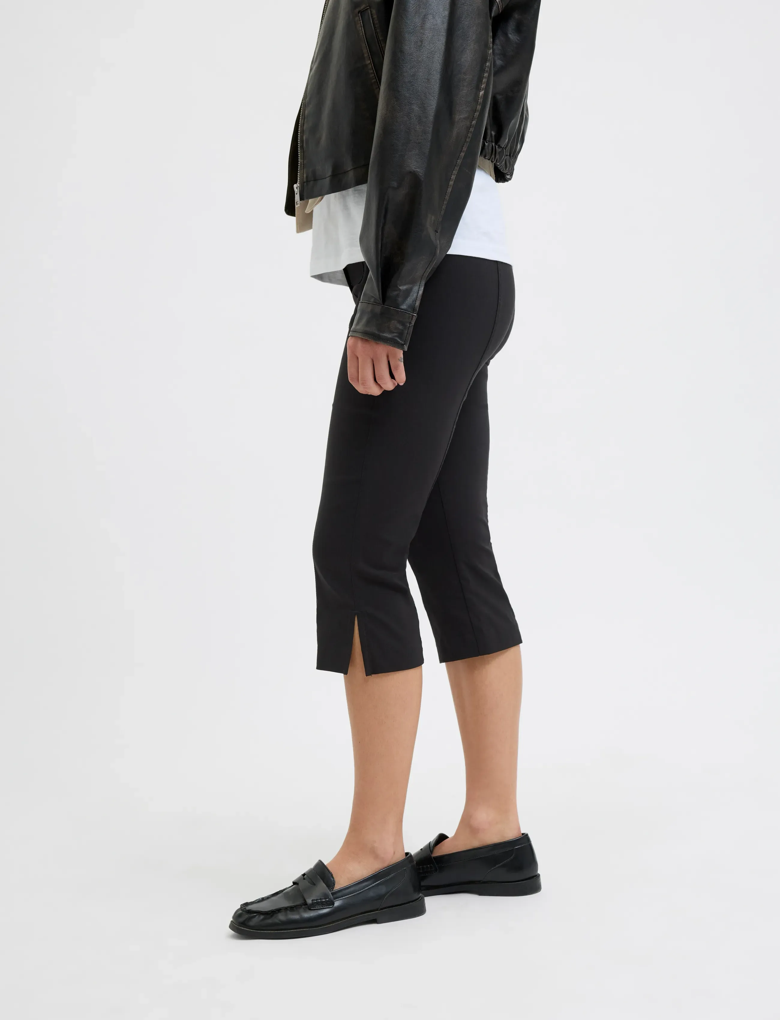 JJXX - JXIBEN SLIM CAPRI MW PANTS PNT LN - kapripüksid - black - 5