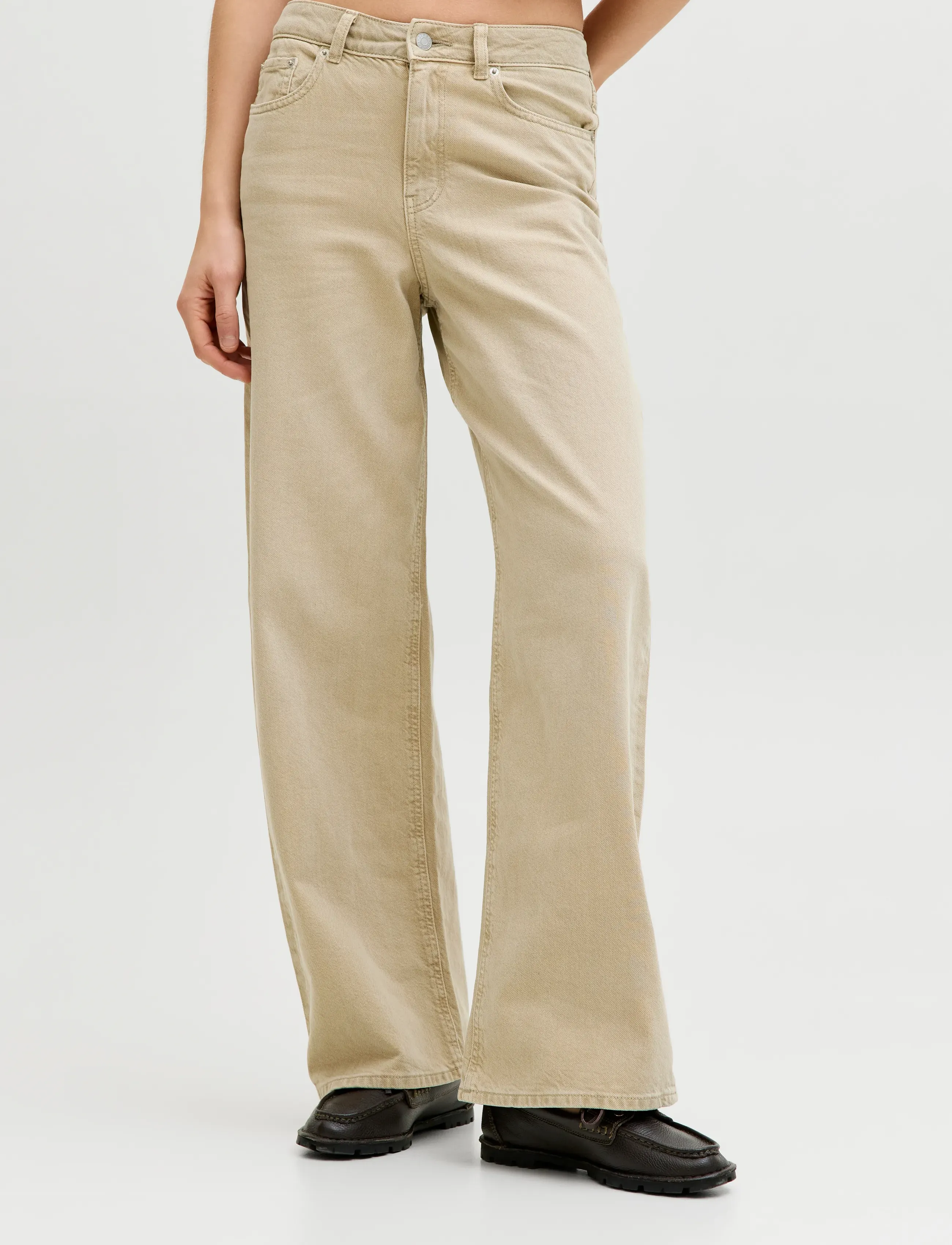 JJXX Jxtokyo Wide Hw Color Dnm Sn, Kvinder, Vide Højtaljede Jeans, Brun, Str: 30 x 34