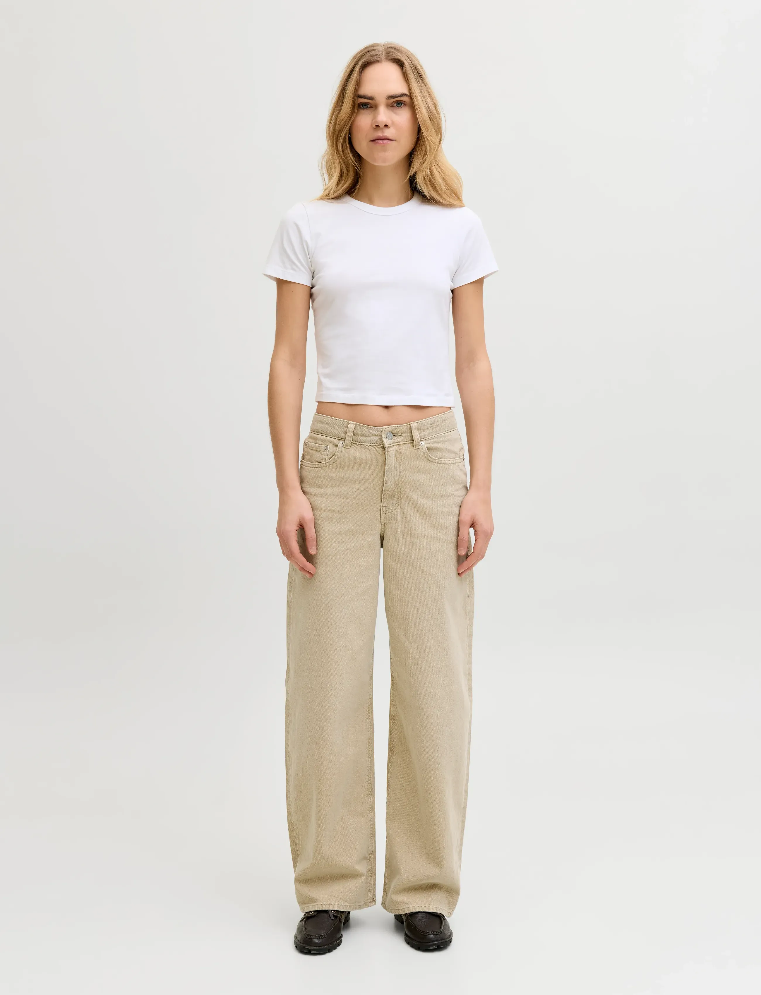 JJXX - JXTOKYO WIDE HW COLOR DNM SN - pantalons larges - desert dust - 4