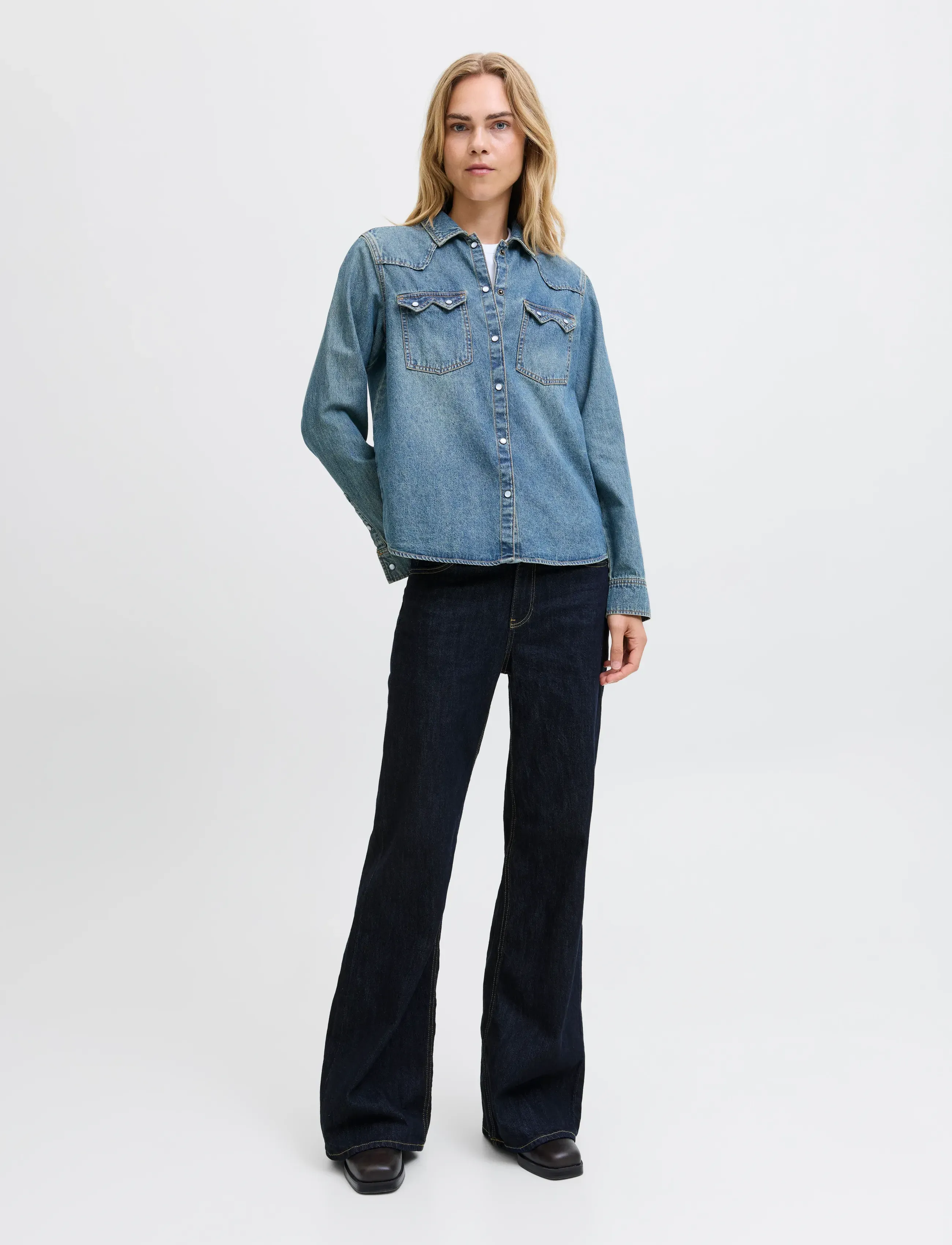 JJXX - JXROME FLARED MW JEANS C248 DNM NOOS - dark blue denim - 4
