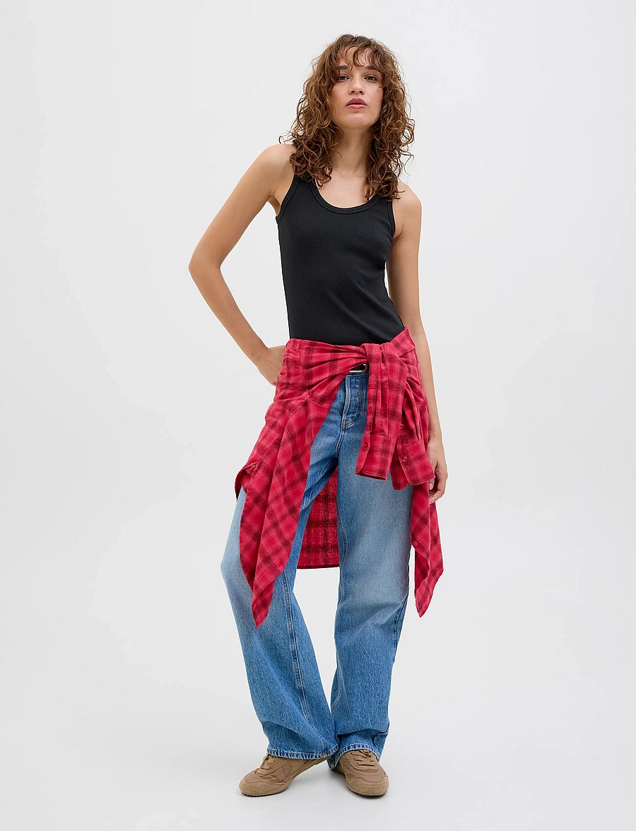 JJXX - JXFRIDA SL U-NECK TOP JRS NOOS - tanktops - black - 4