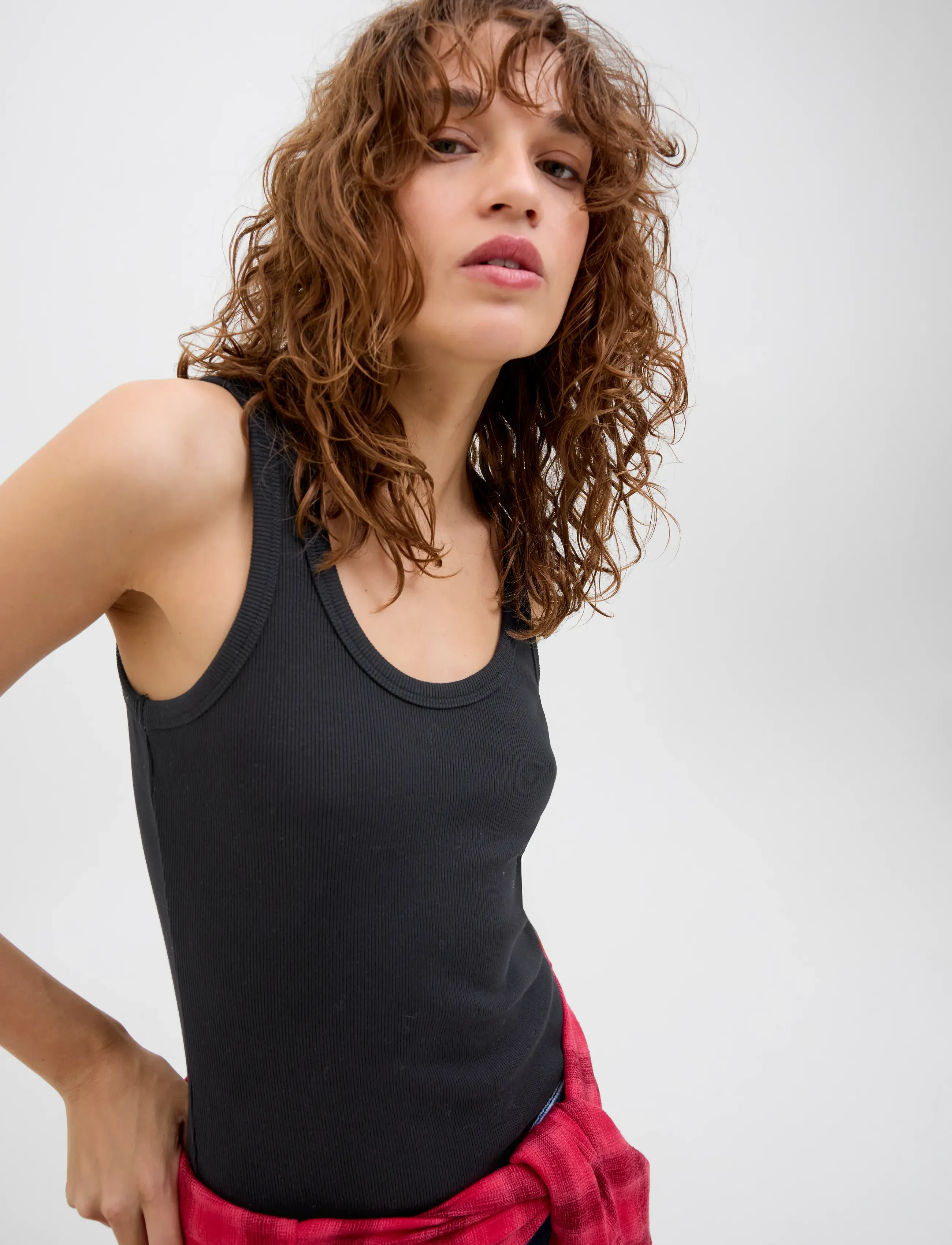 JJXX - JXFRIDA SL U-NECK TOP JRS NOOS - tanktops - black - 5
