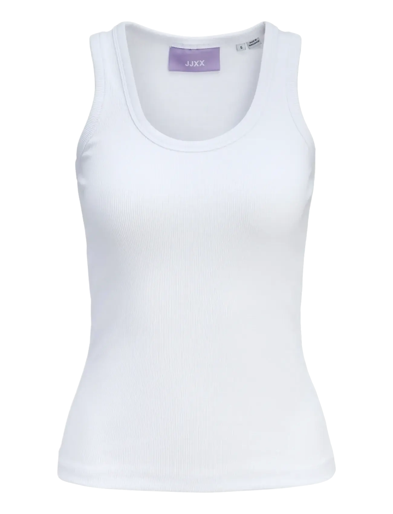 JJXX JXFRIDA SL U-NECK TOP JRS NOOS - Tøj - BRIGHT WHITE / white