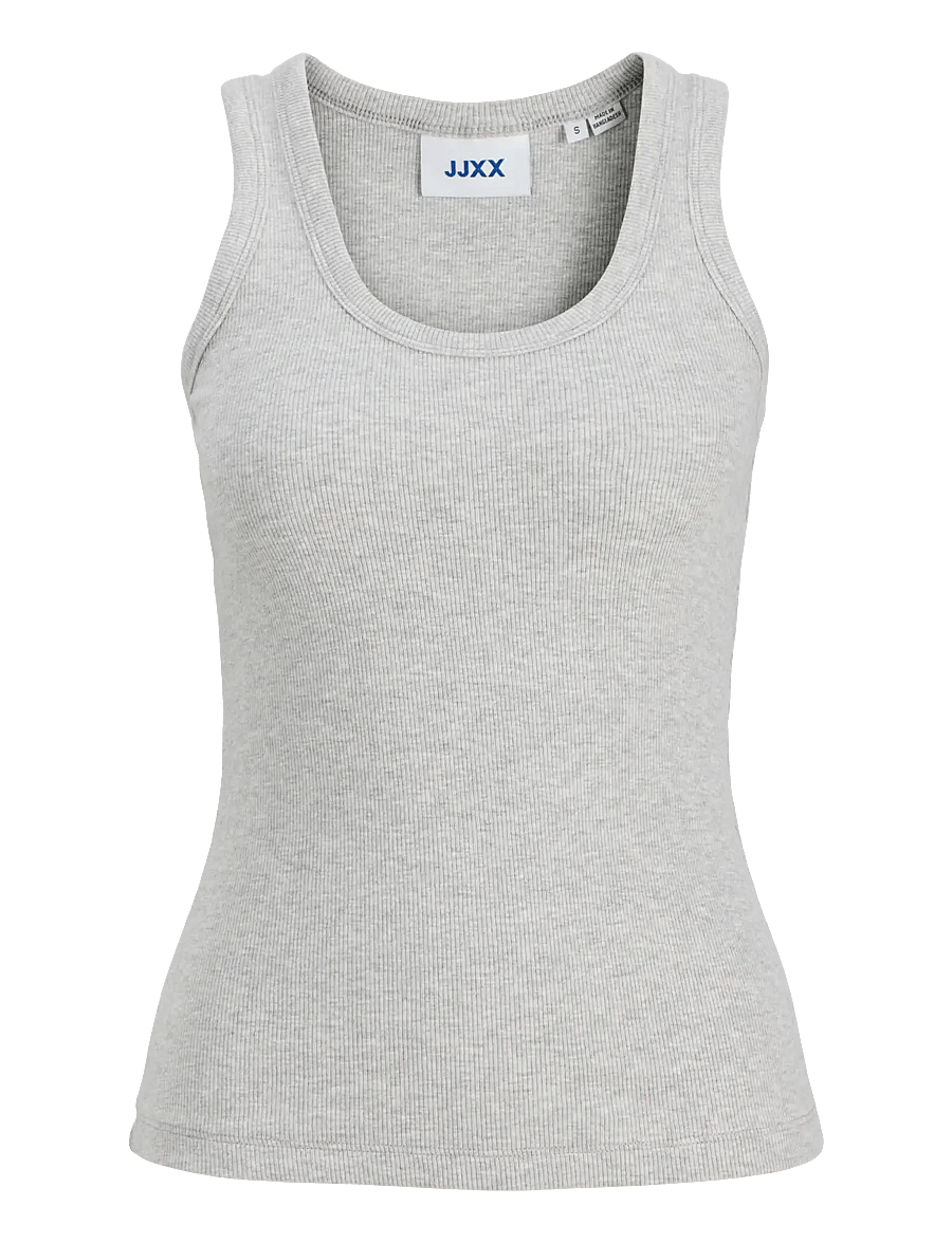 JJXX - JXFRIDA SL U-NECK TOP JRS NOOS - linnen - light grey melange - 1