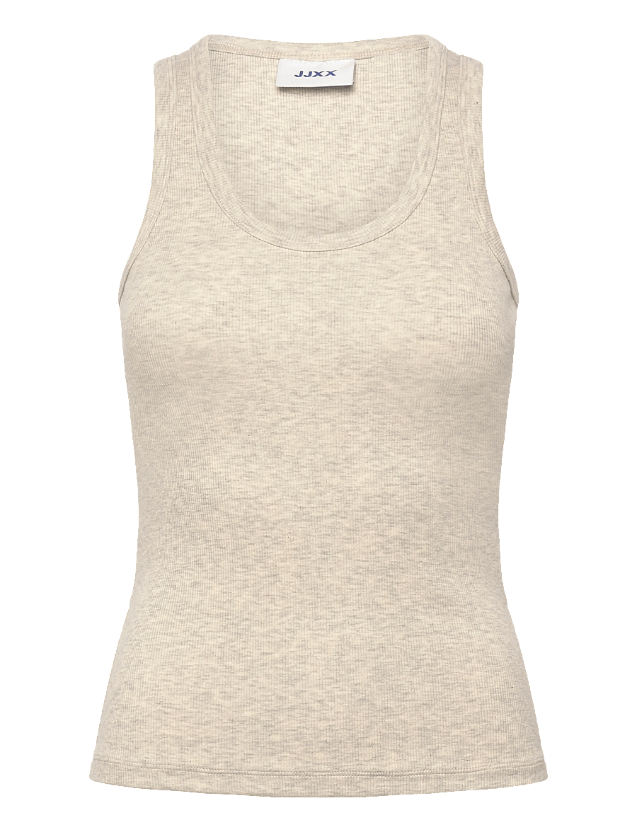 JJXX - JXFRIDA SL U-NECK TOP JRS NOOS - ermalausir toppar - oatmeal - 0
