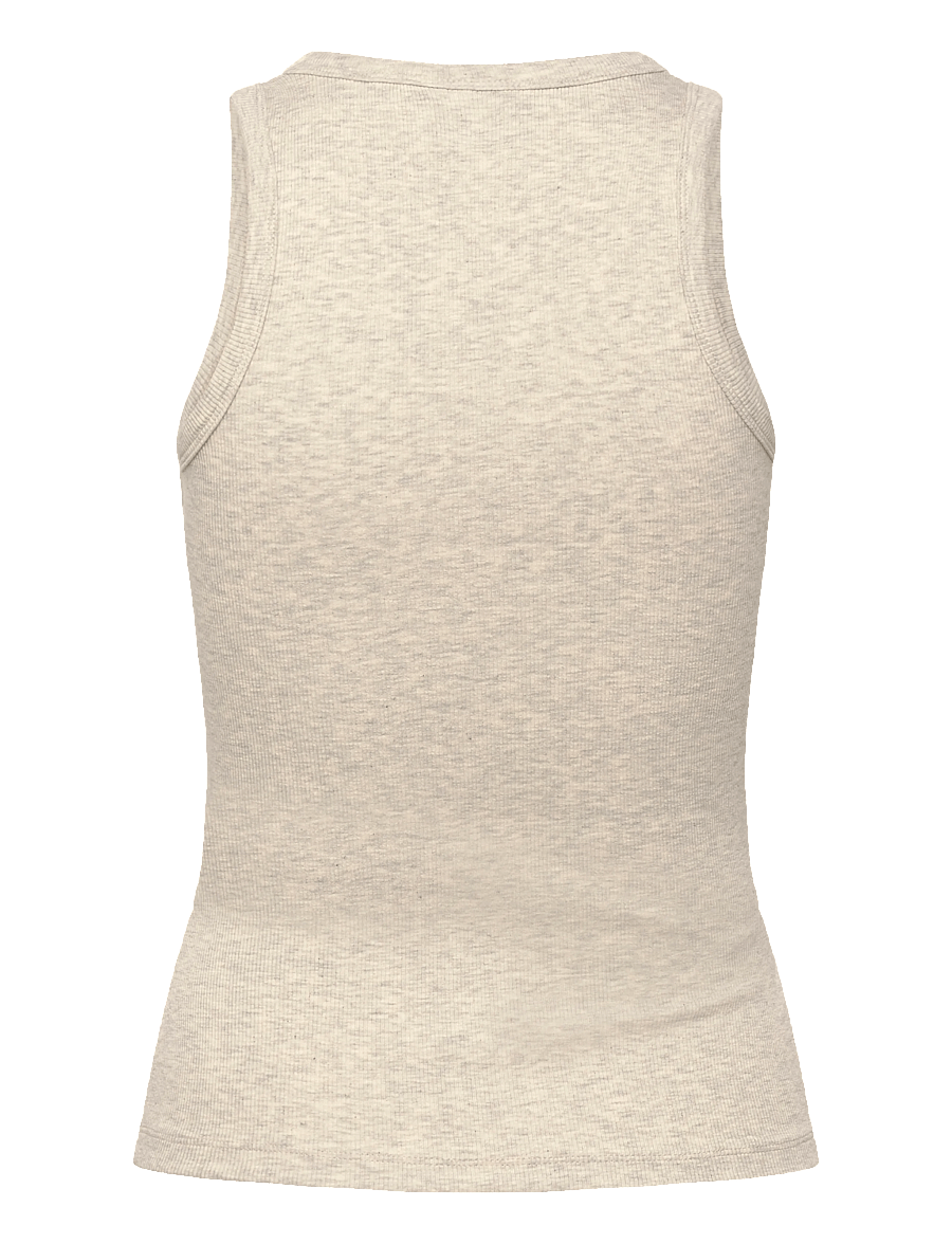 JJXX - JXFRIDA SL U-NECK TOP JRS NOOS - ermalausir toppar - oatmeal - 1