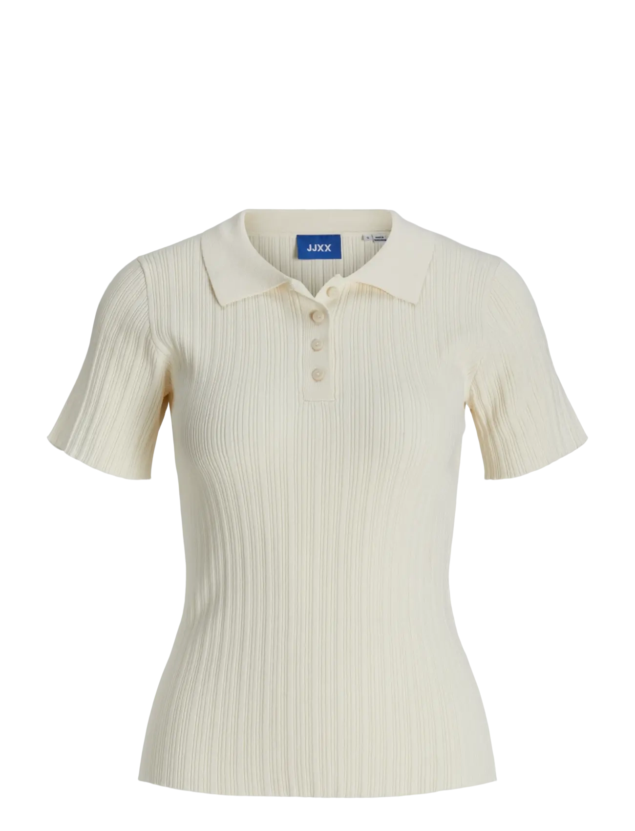 JJXX JXHADLEY TIGHT SS POLO KNIT NOOS - JJXX - VANILLA ICE / cream