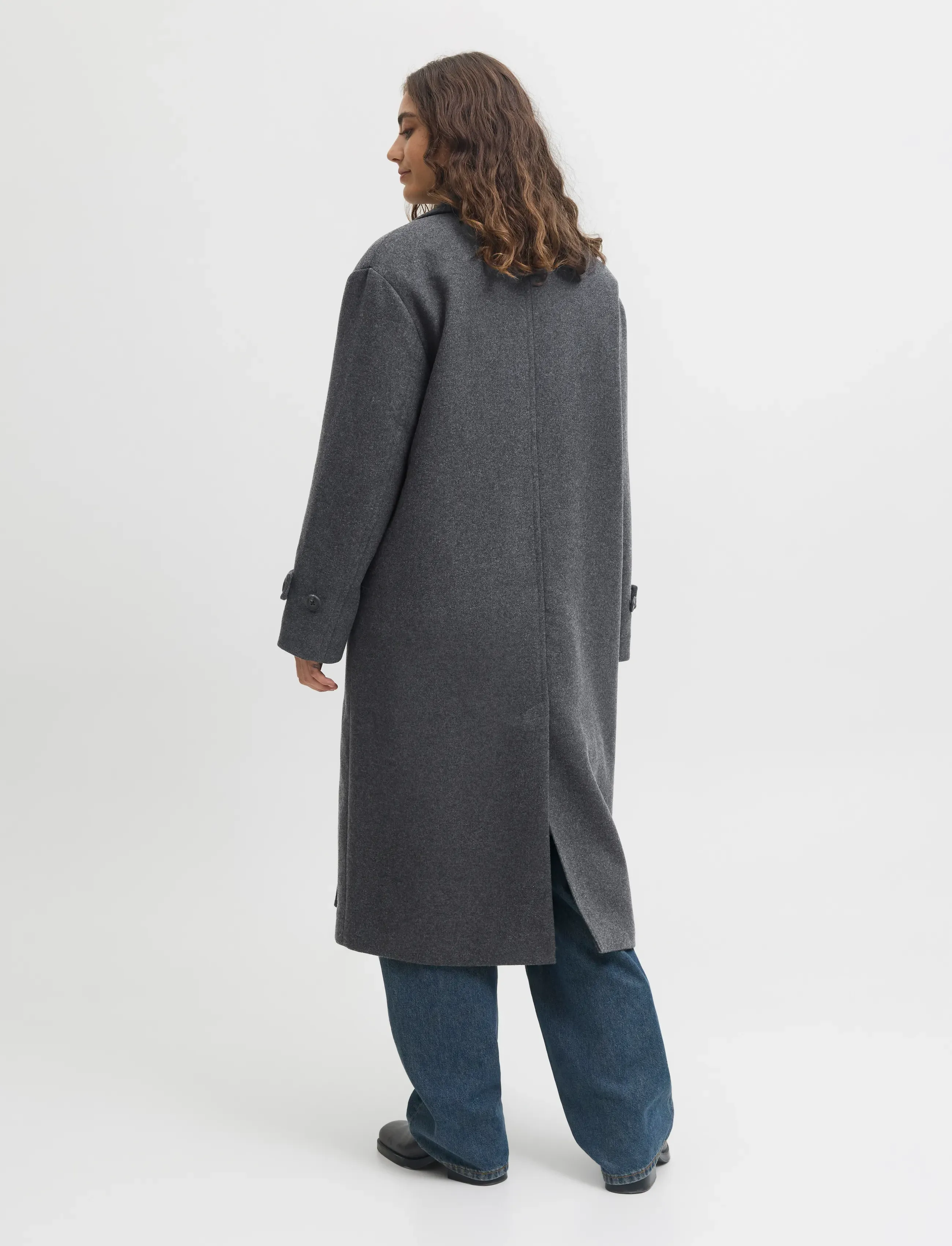 JJXX - JXCARA WOOL BLEND COAT OTW - overtøj - dark grey melange - 3