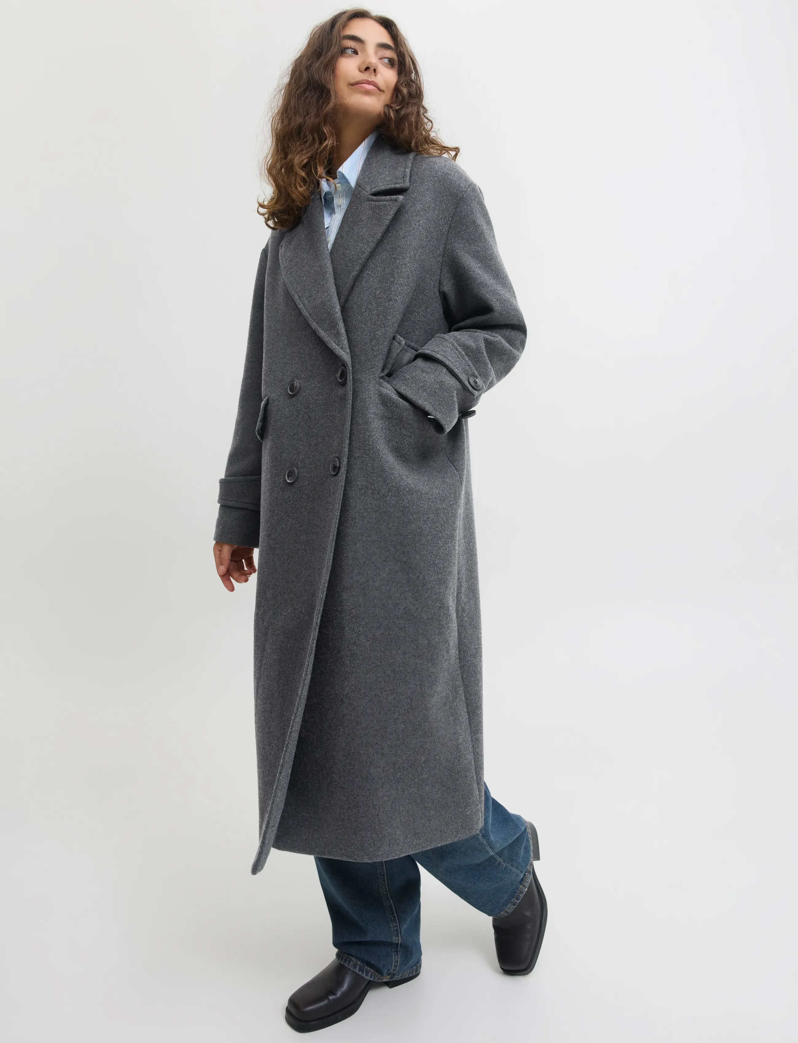 JJXX - JXCARA WOOL BLEND COAT OTW - overtøj - dark grey melange - 5
