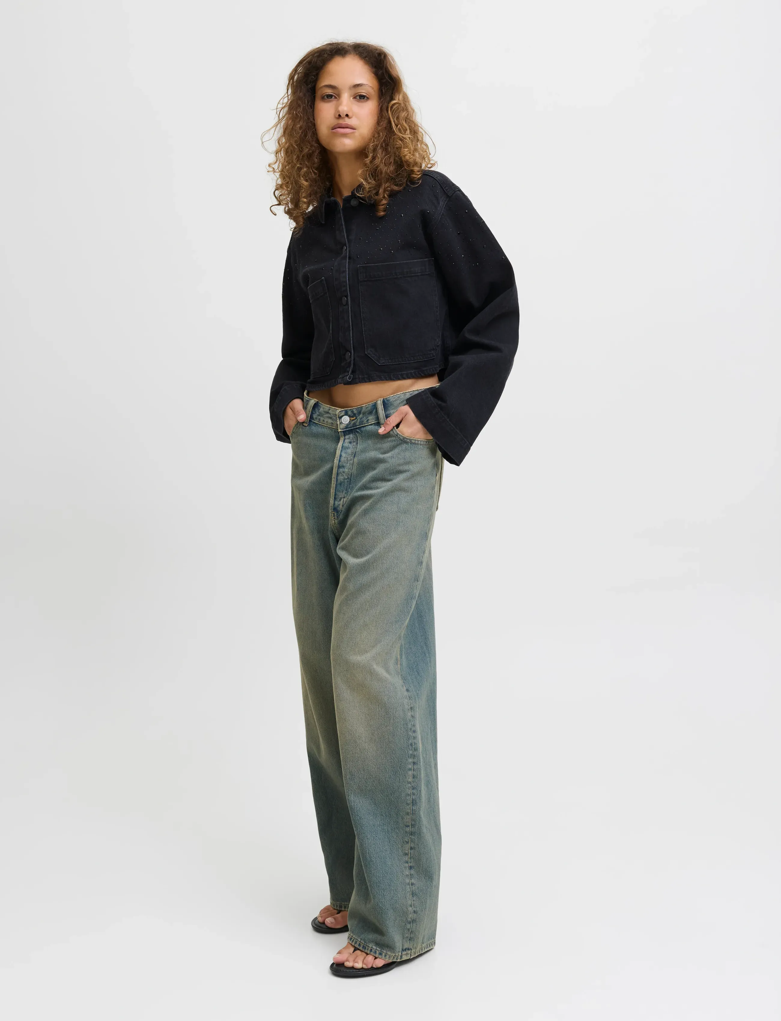 JJXX - JXDORA COMF LS OVERSHIRT R296 DNM - denimskjorter - black denim - 4