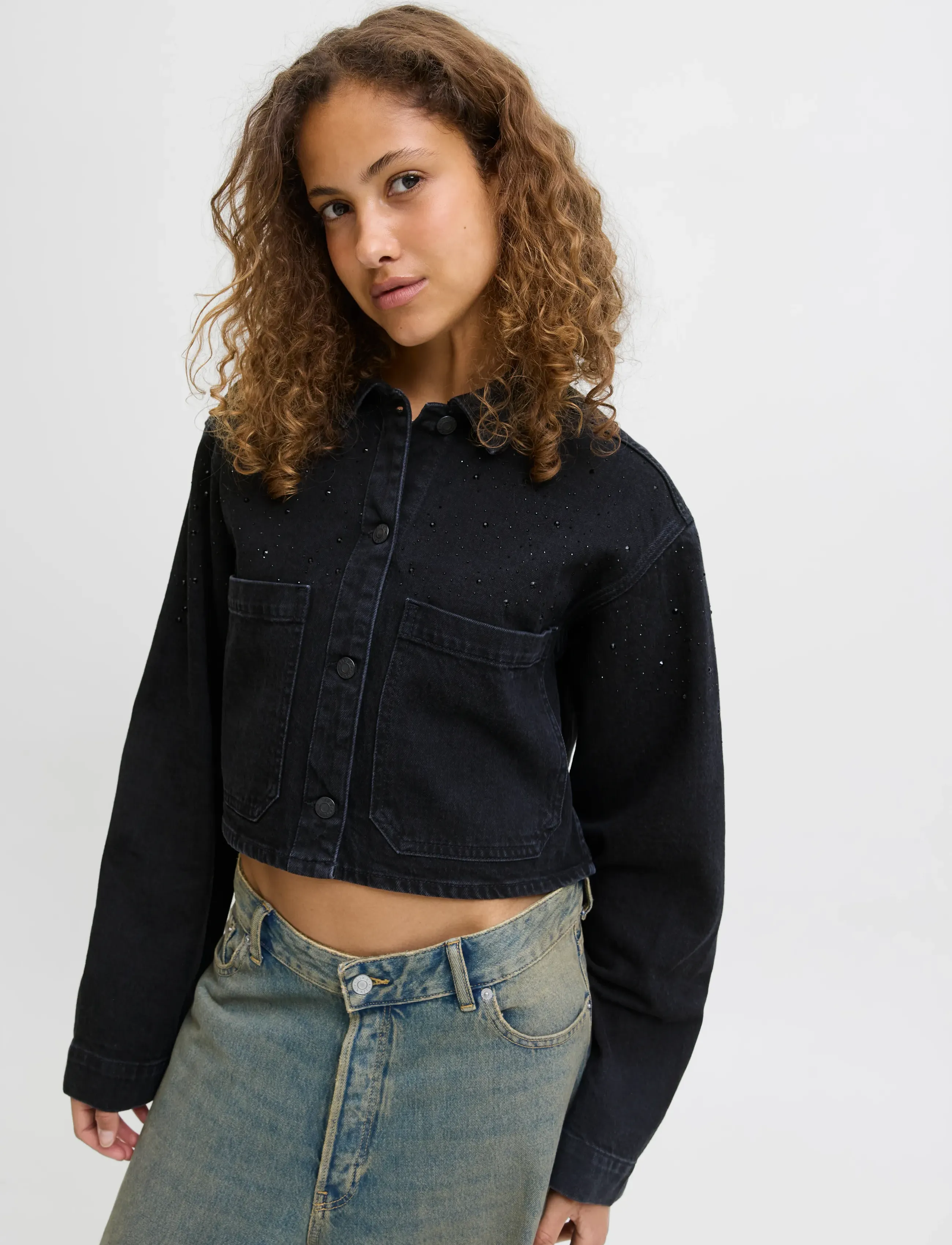 JJXX - JXDORA COMF LS OVERSHIRT R296 DNM - denimskjorter - black denim - 5