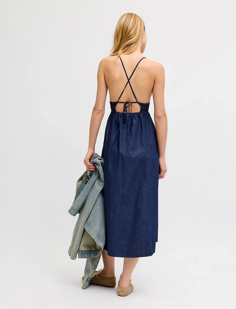 JJXX - JXDEBBY CHAMBREY SL DRESS WVN - sommerkleider - dark blue denim - 3