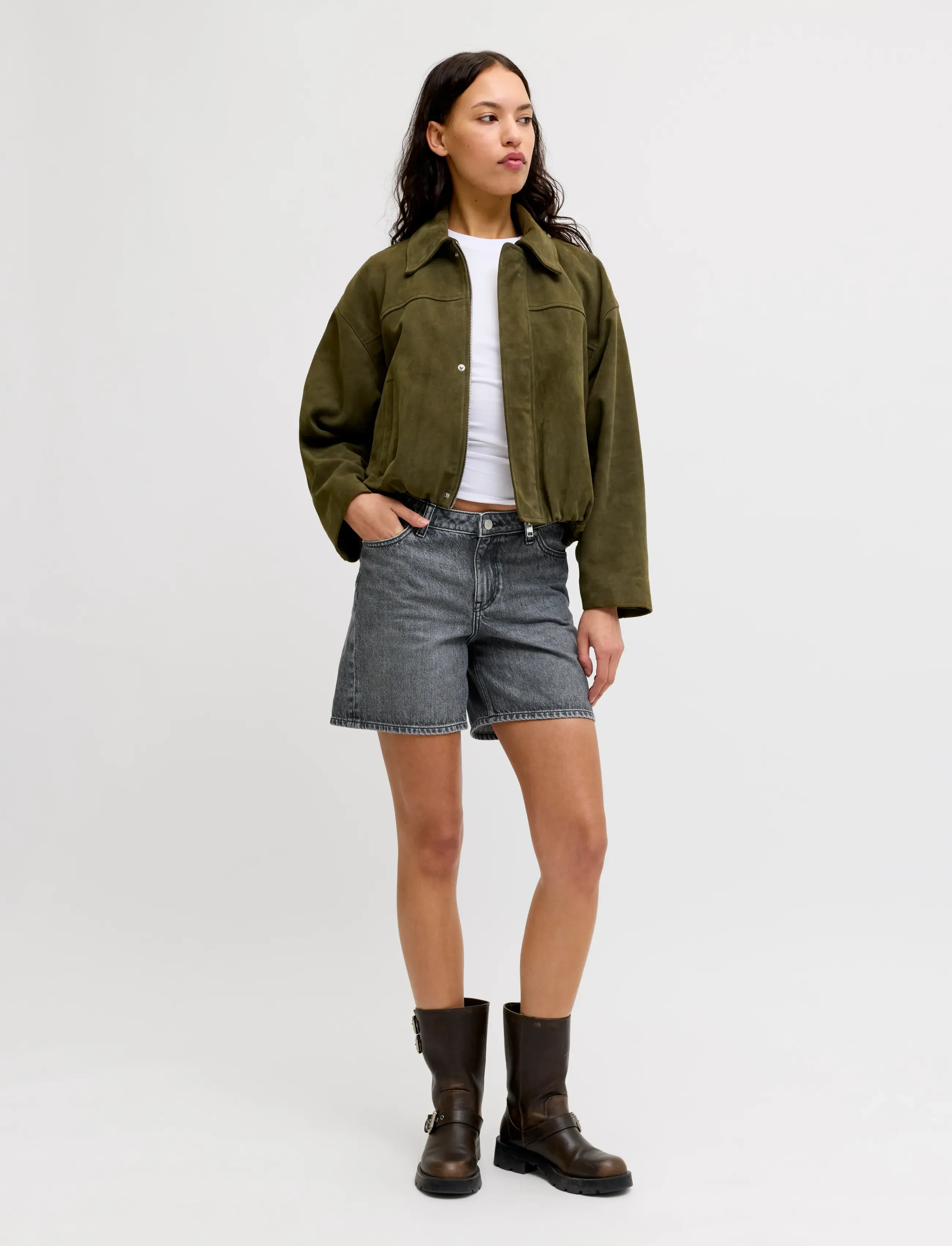 JJXX - JXSEVILLE SHORT MW SHORTS DNM SN - short en jeans - dark grey denim - 4