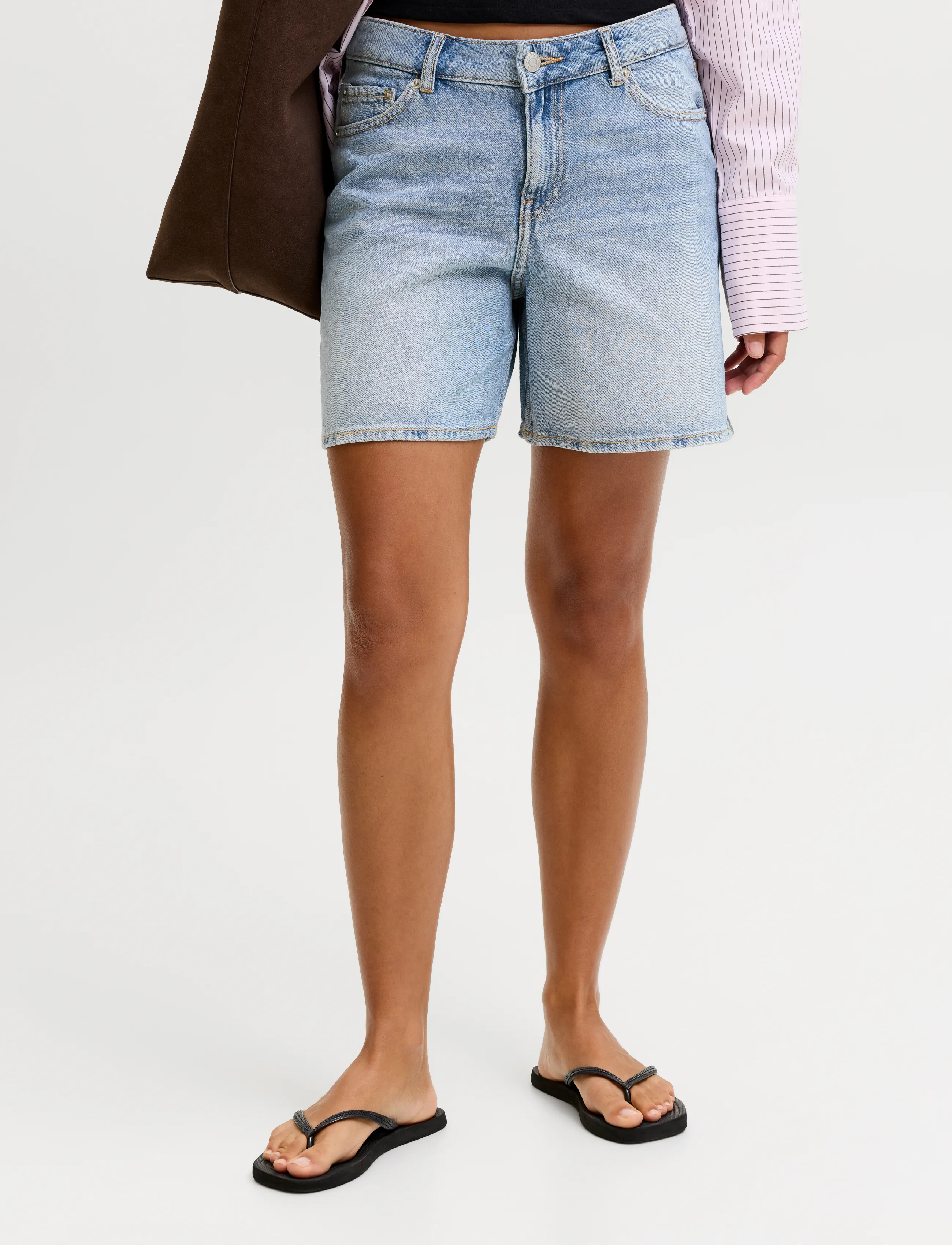 JJXX Jxseville Short Mw Shorts Dnm Sn, Kvinder, Højtaljede Denim Shorts, Blå, Str: L