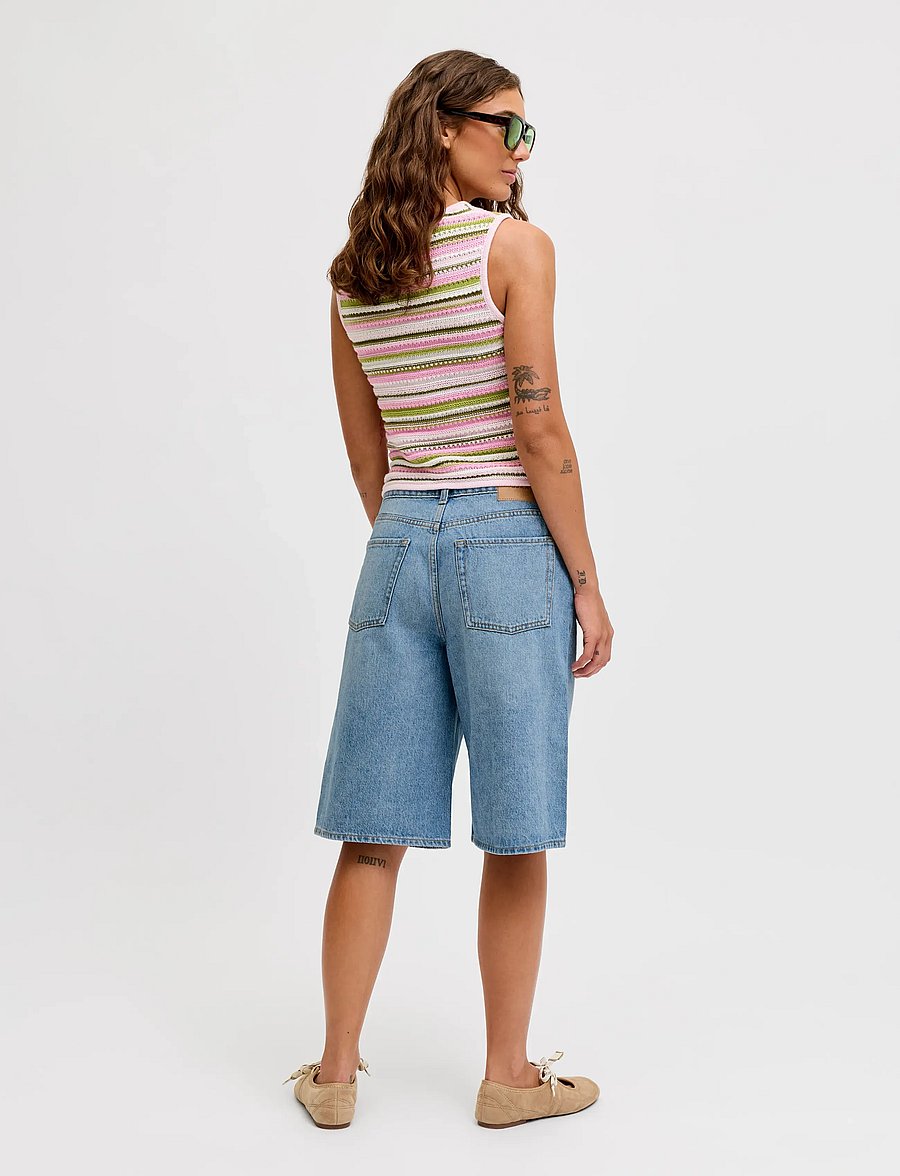 JJXX - JXTOKYO LONG HW SHORTS DNM SN - jeansshorts - medium blue denim - 3