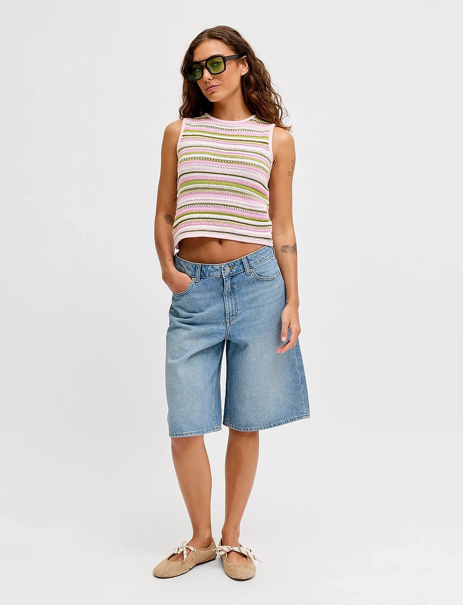 JJXX - JXTOKYO LONG HW SHORTS DNM SN - jeansshorts - medium blue denim - 4