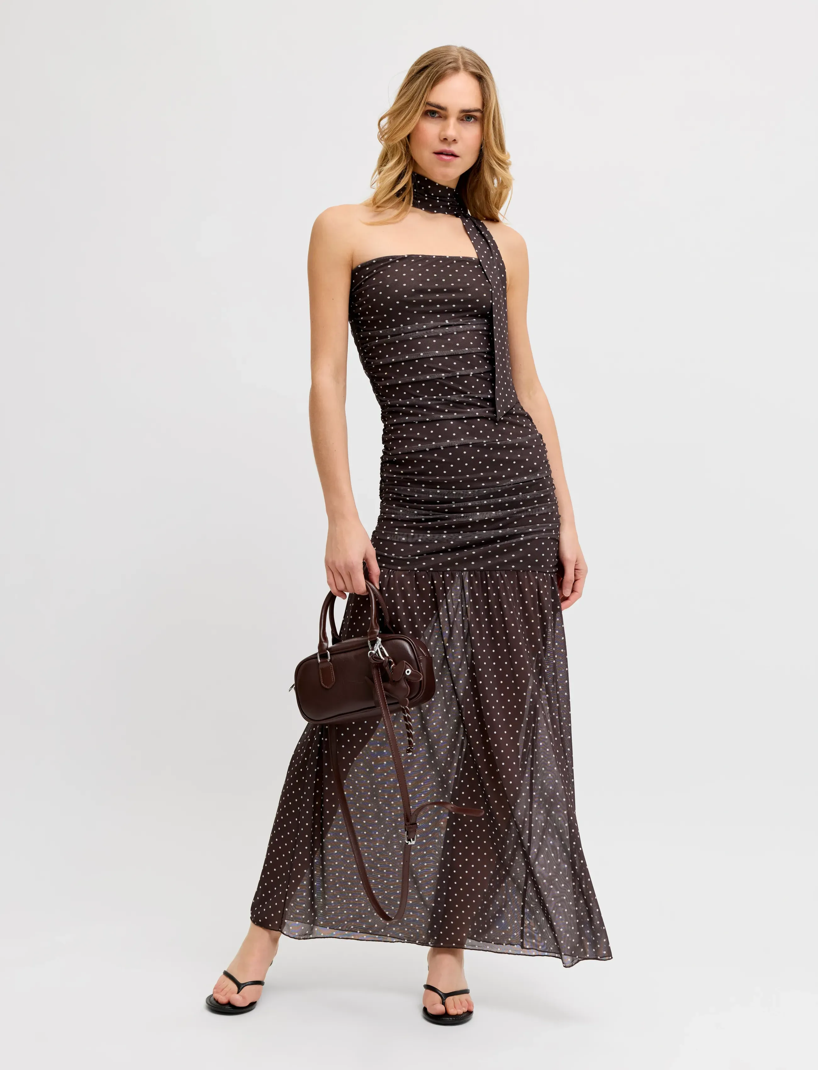 JJXX - JXELVIRA MESH SL SCARF DRESS WVN - seal brown - 4