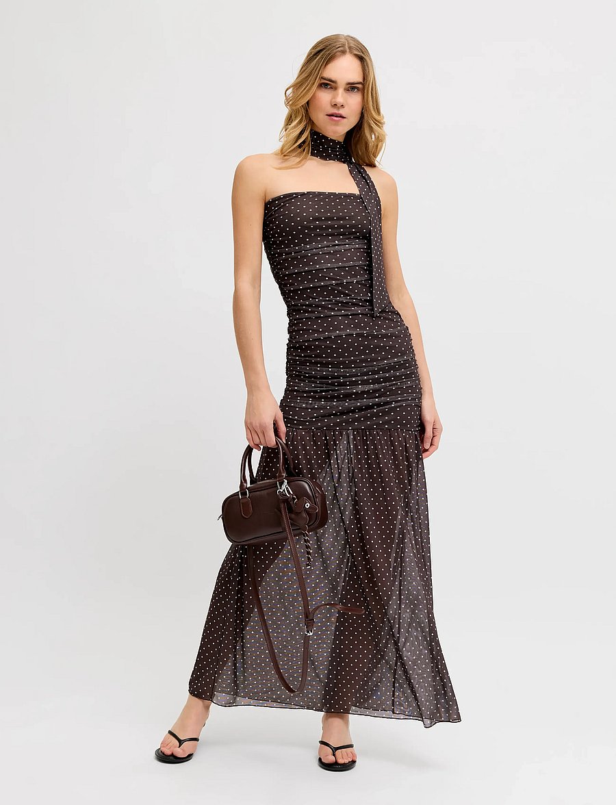JJXX - JXELVIRA MESH SL SCARF DRESS WVN - aftenkjoler - seal brown - 4