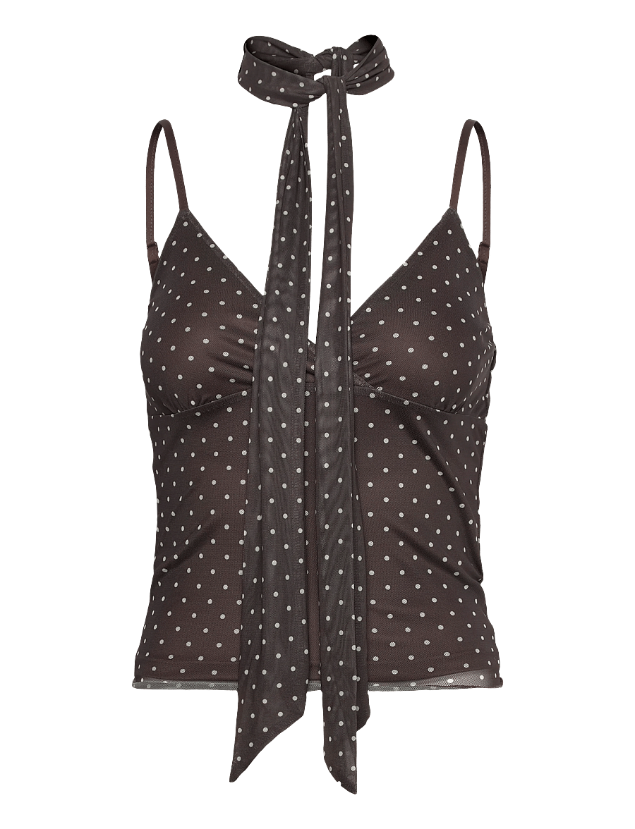 JJXX - JXELVIRA MESH SL SCARF TOP WVN - special occasions - seal brown - 2