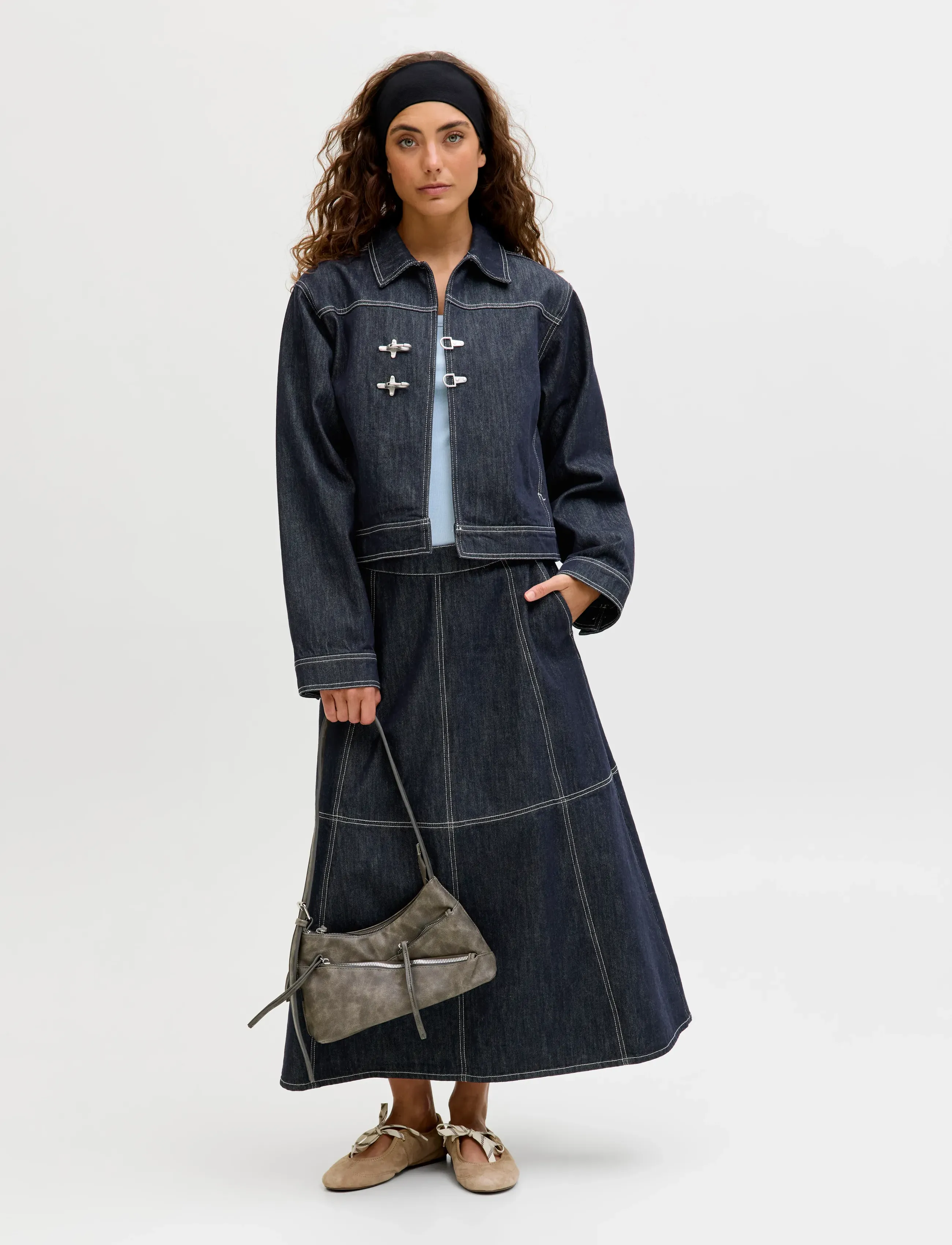 JJXX - JXAMELIA LONG DENIM SKIRT R336 DNM - jeansröcke - dark blue denim - 4