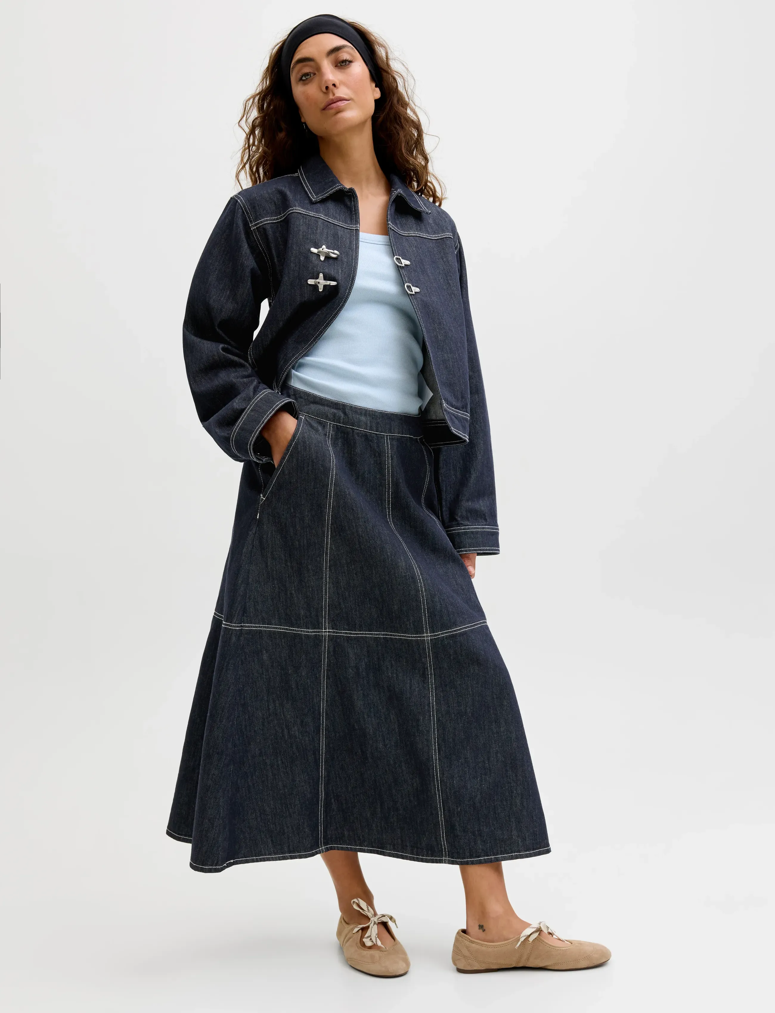 JJXX - JXAMELIA LONG DENIM SKIRT R336 DNM - jeansröcke - dark blue denim - 5