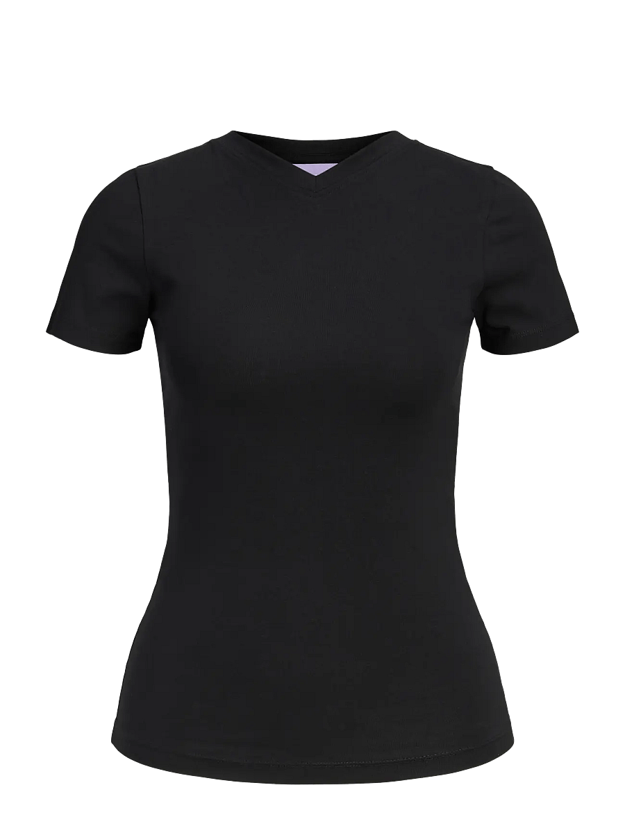 JJXX - JXGIGI STR SS VNECK TEE JRS SN - t-shirts - black - 1