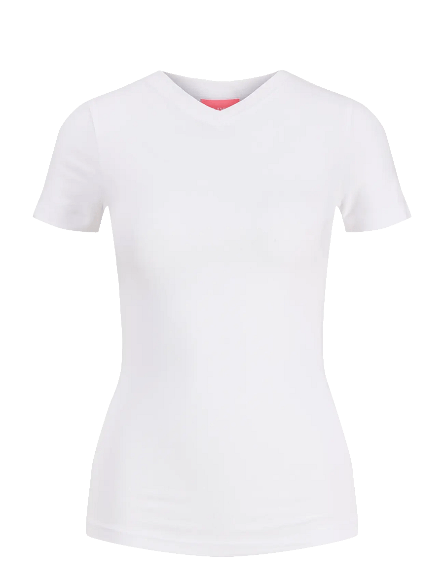 JJXX - JXGIGI STR SS VNECK TEE JRS SN - t-särgid - bright white - 1