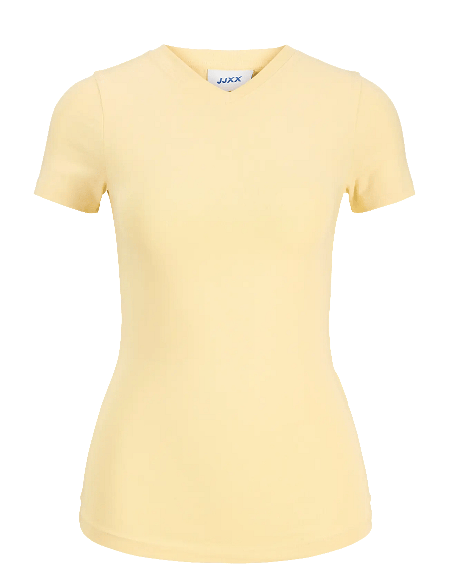 JJXX - JXGIGI STR SS VNECK TEE JRS SN - t-shirts - sunlight - 1
