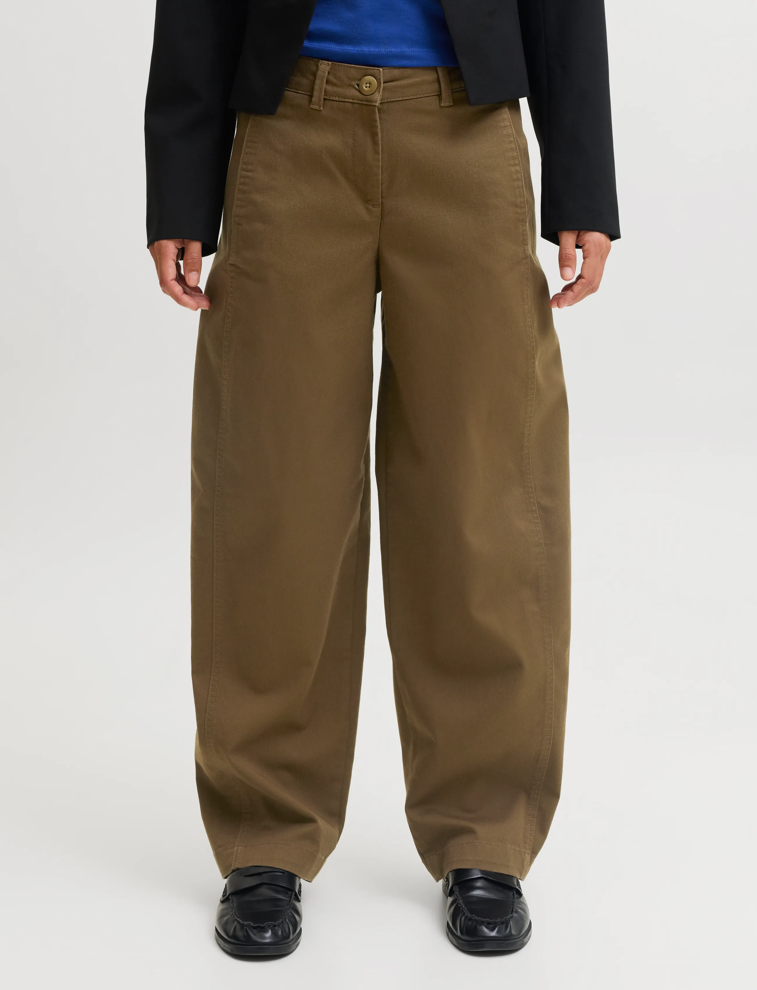 JJXX JXHAZEL KIRA BARREL MW PANTS PNT NOOS - Hosen - BEECH / khaki/green