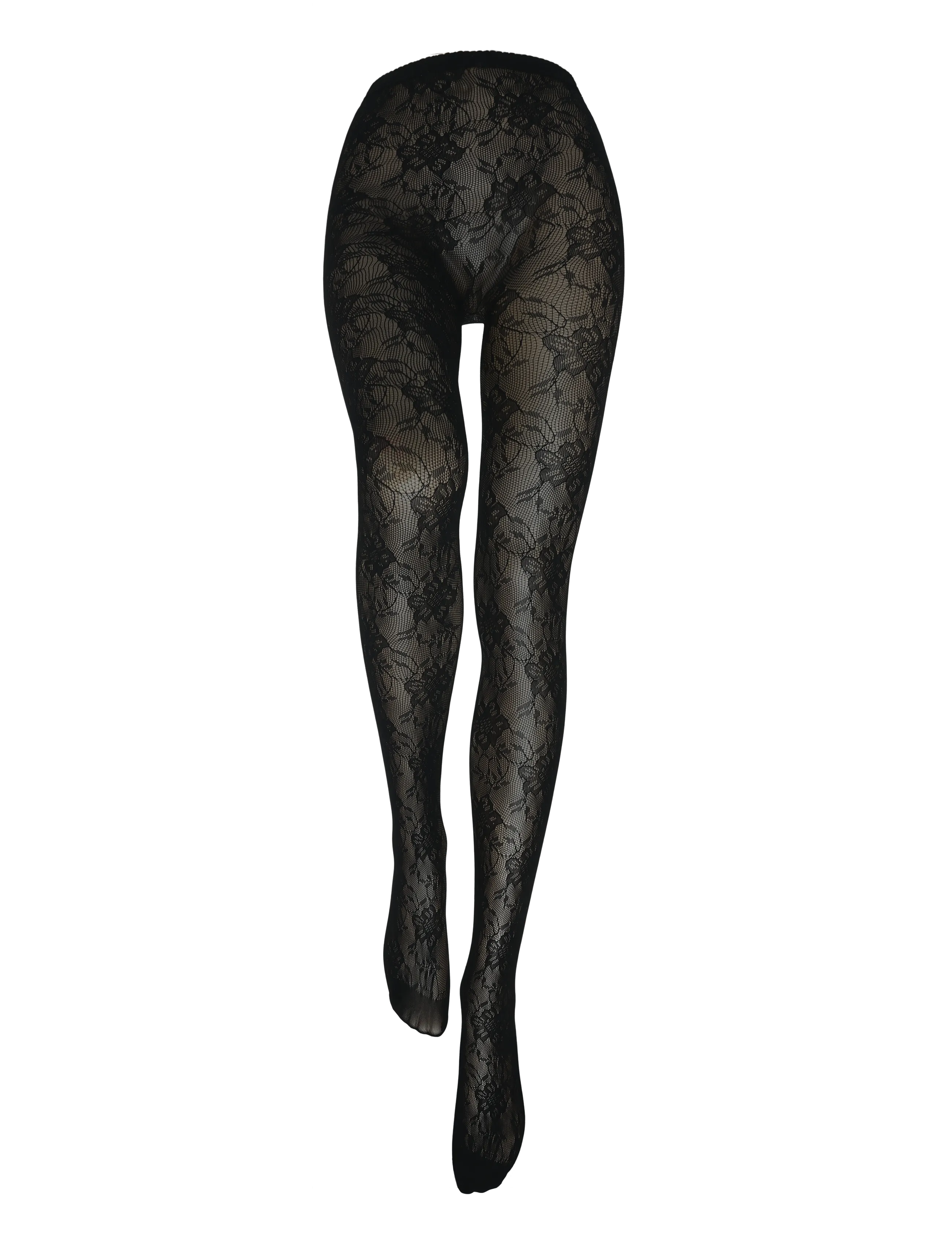 JJXX JXTILLY LACE FLOWER TIGHT ACC LN - Apakšveļa - BLACK / black