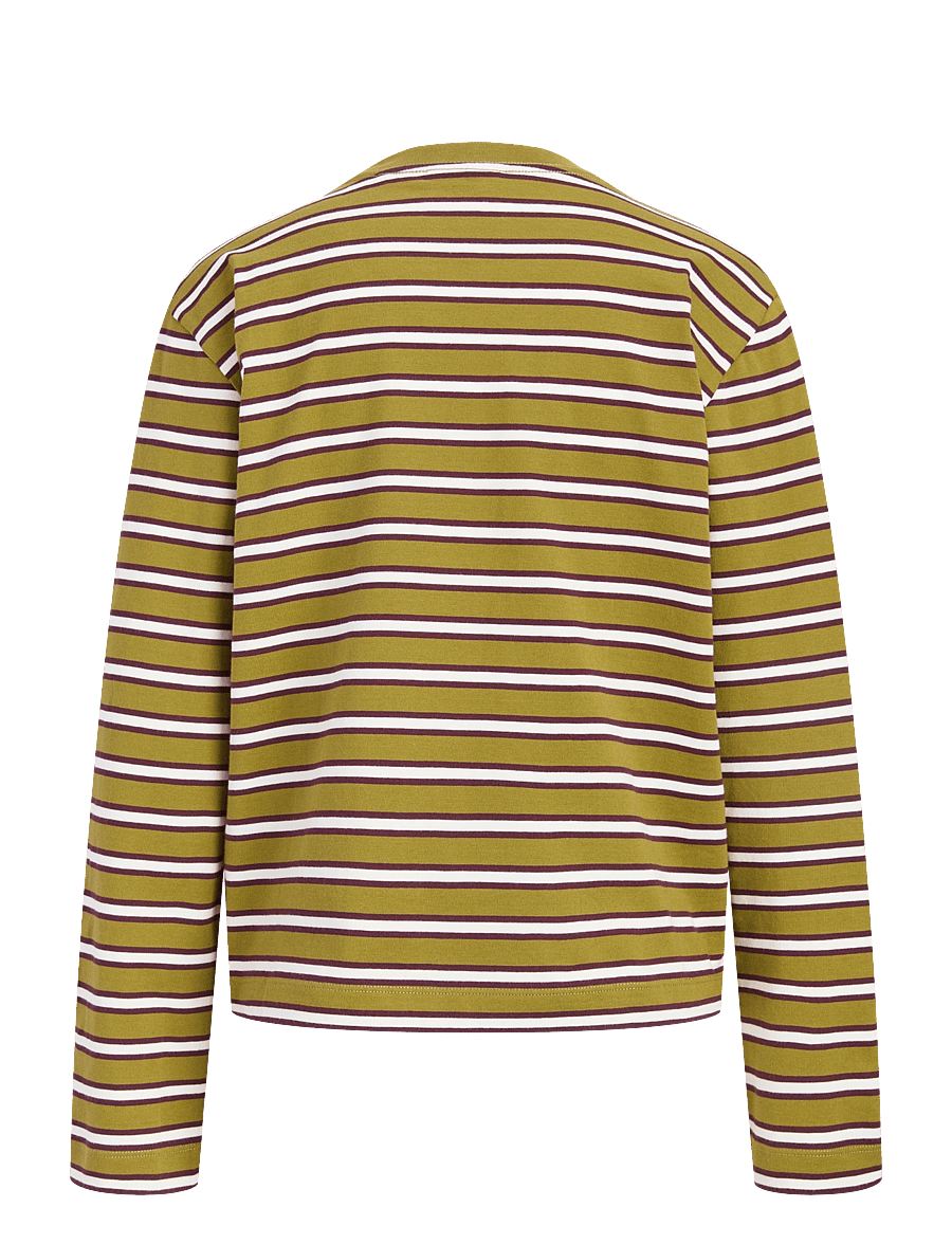 JJXX - JXSOPHIA BOXY LS STRIPE TEE JRS SN - langärmlige tops - green moss - 2