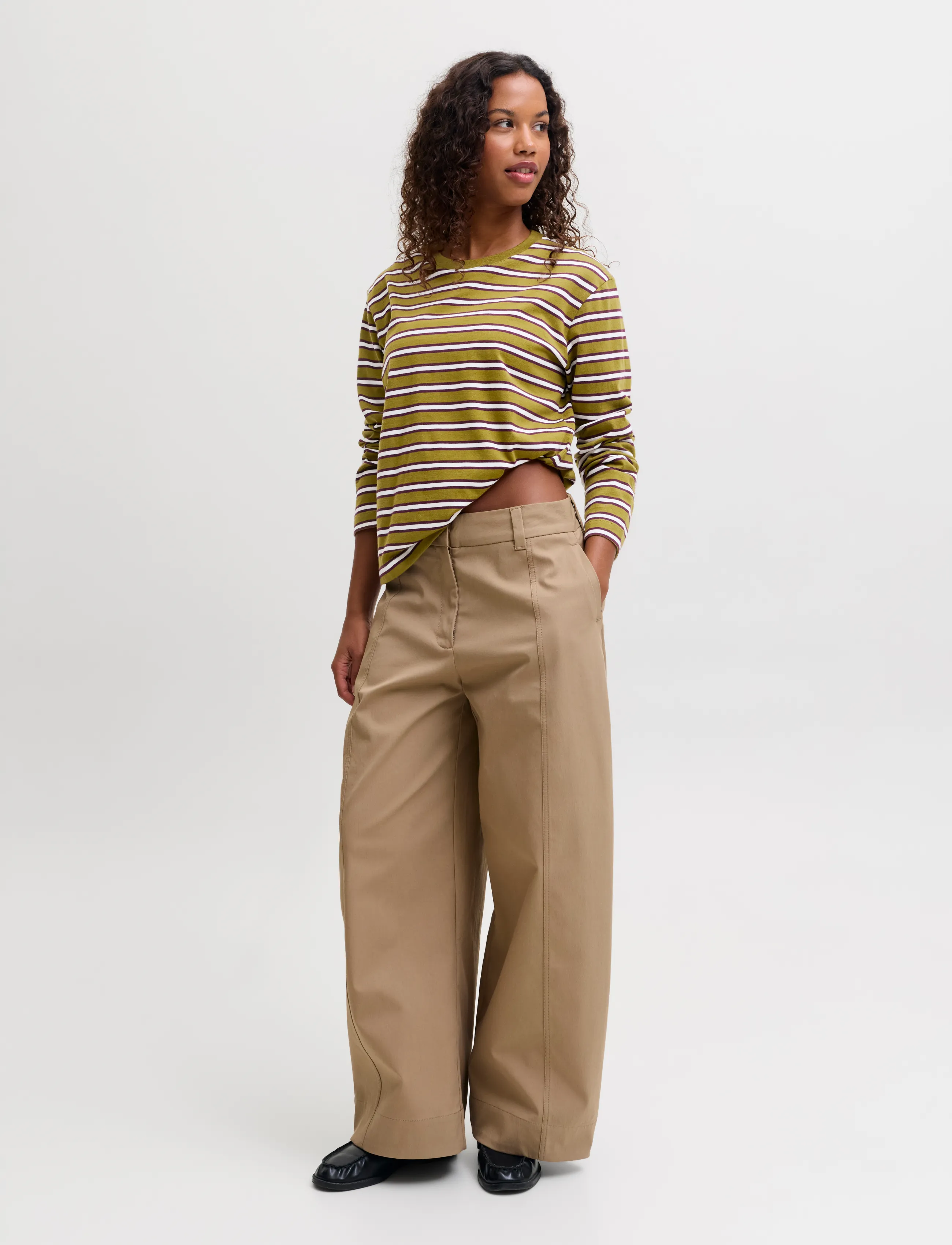 JJXX - JXSOPHIA BOXY LS STRIPE TEE JRS SN - green moss - 4