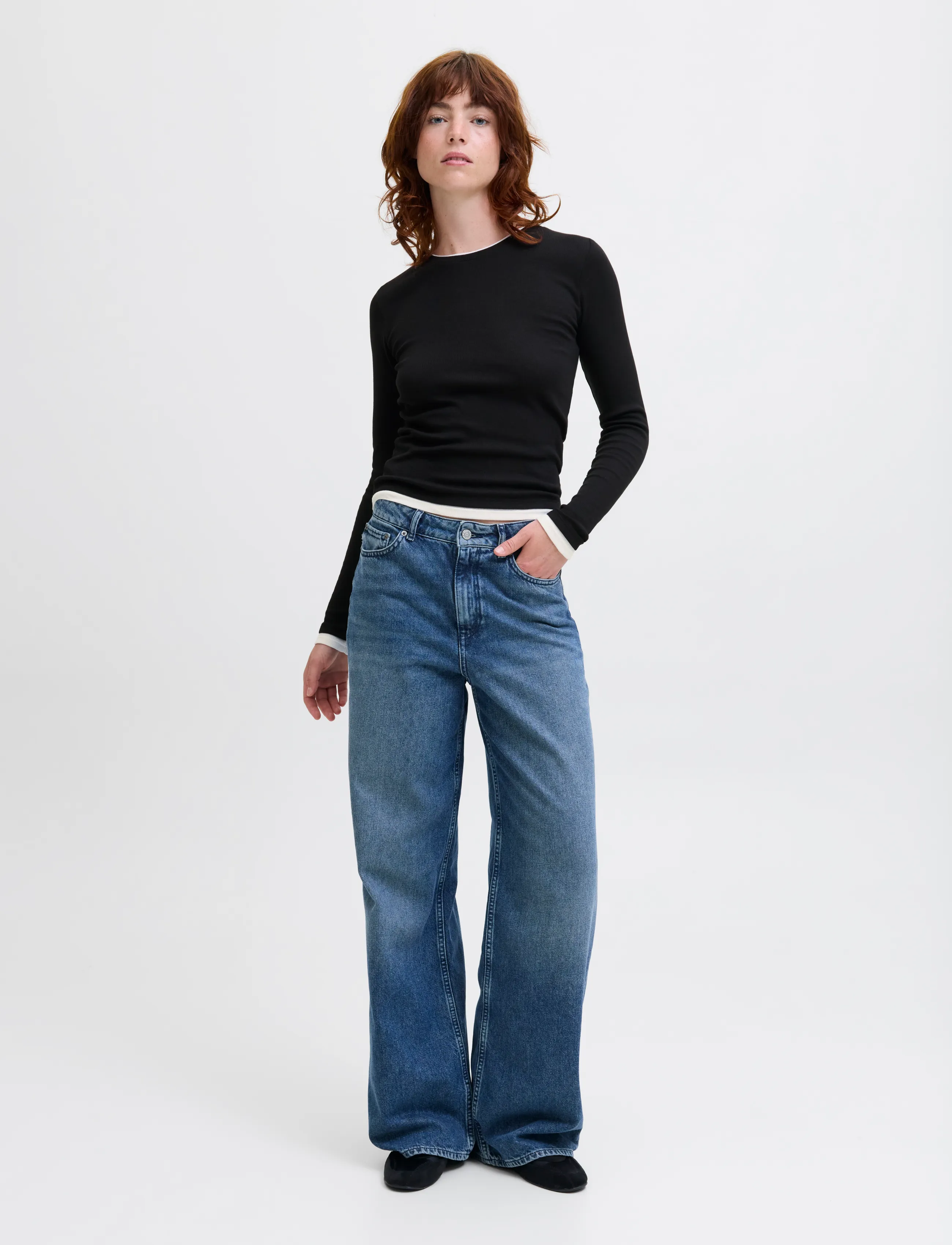JJXX - JXHENNA STR LS CONTRST TEE JRS - long-sleeved tops - black - 4