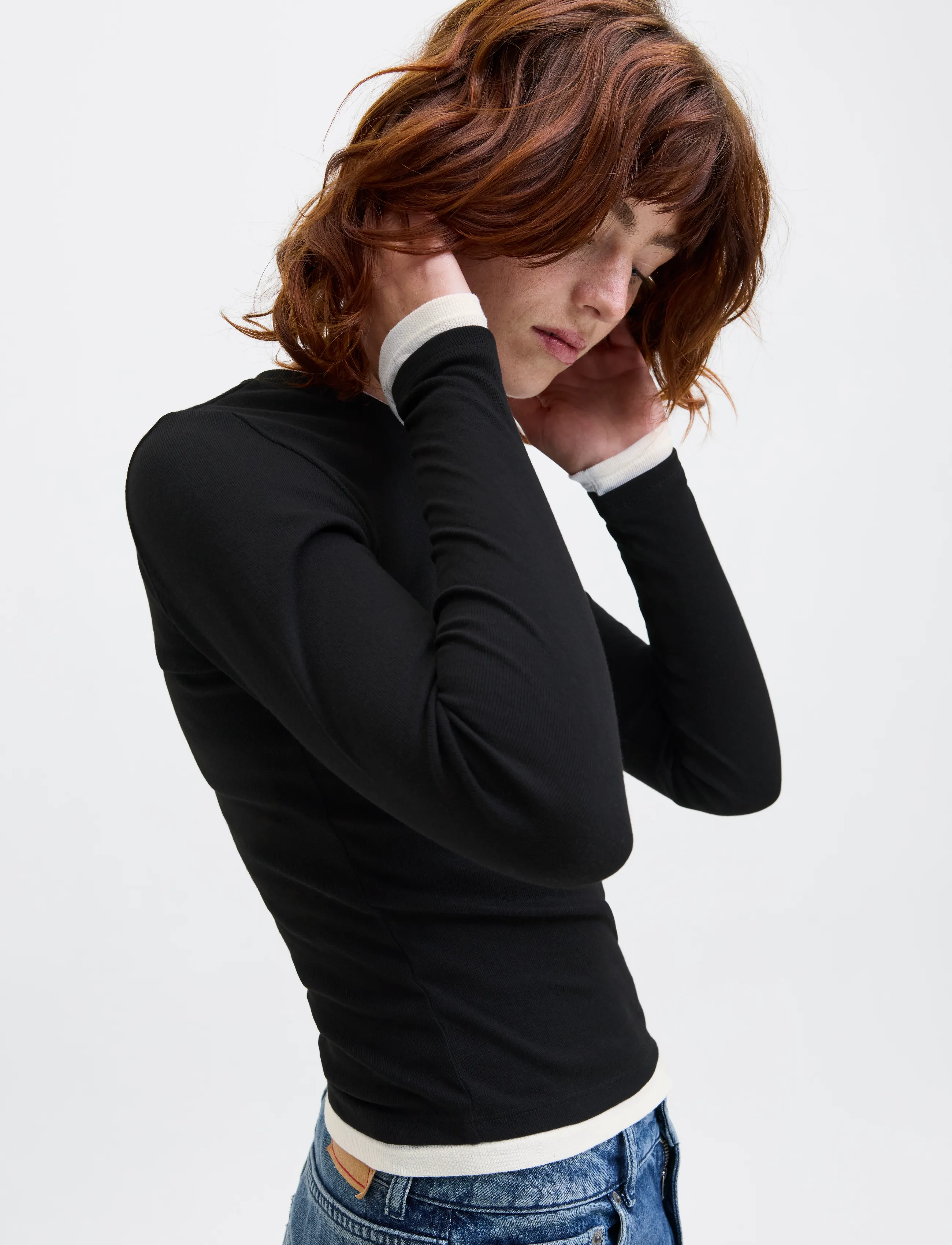 JJXX - JXHENNA STR LS CONTRST TEE JRS - long-sleeved tops - black - 5