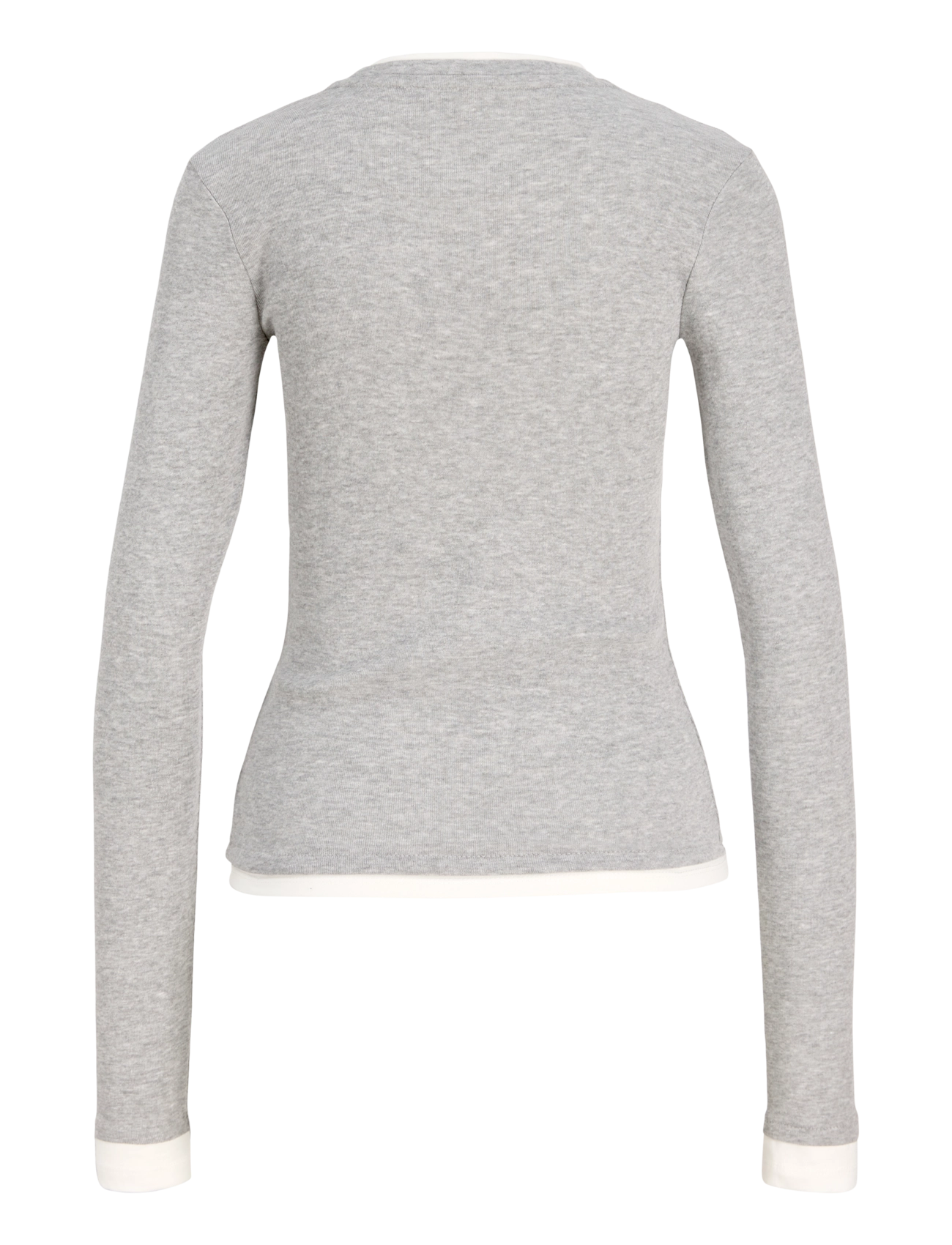 JJXX - JXHENNA STR LS CONTRST TEE JRS - long-sleeved tops - light grey melange - 2