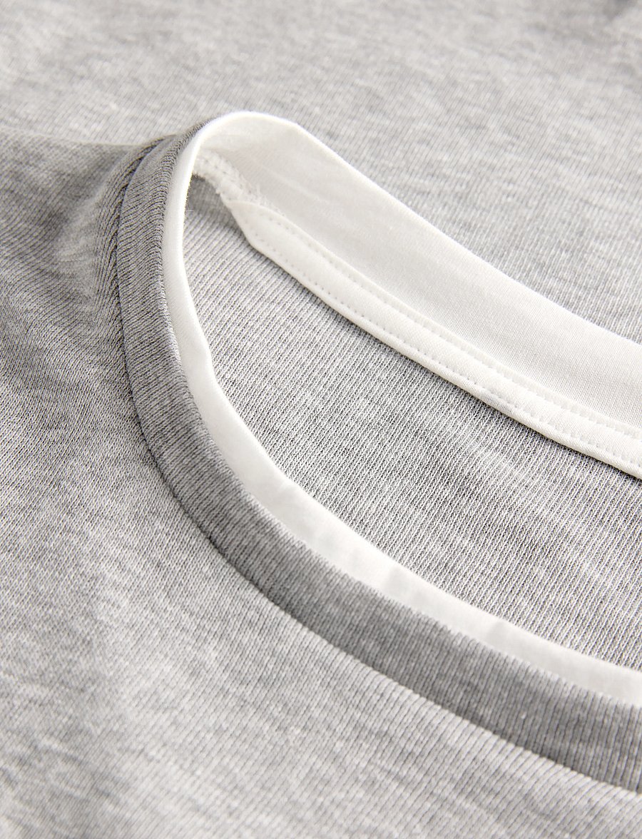JJXX - JXHENNA STR LS CONTRST TEE JRS - langärmlige tops - light grey melange - 5