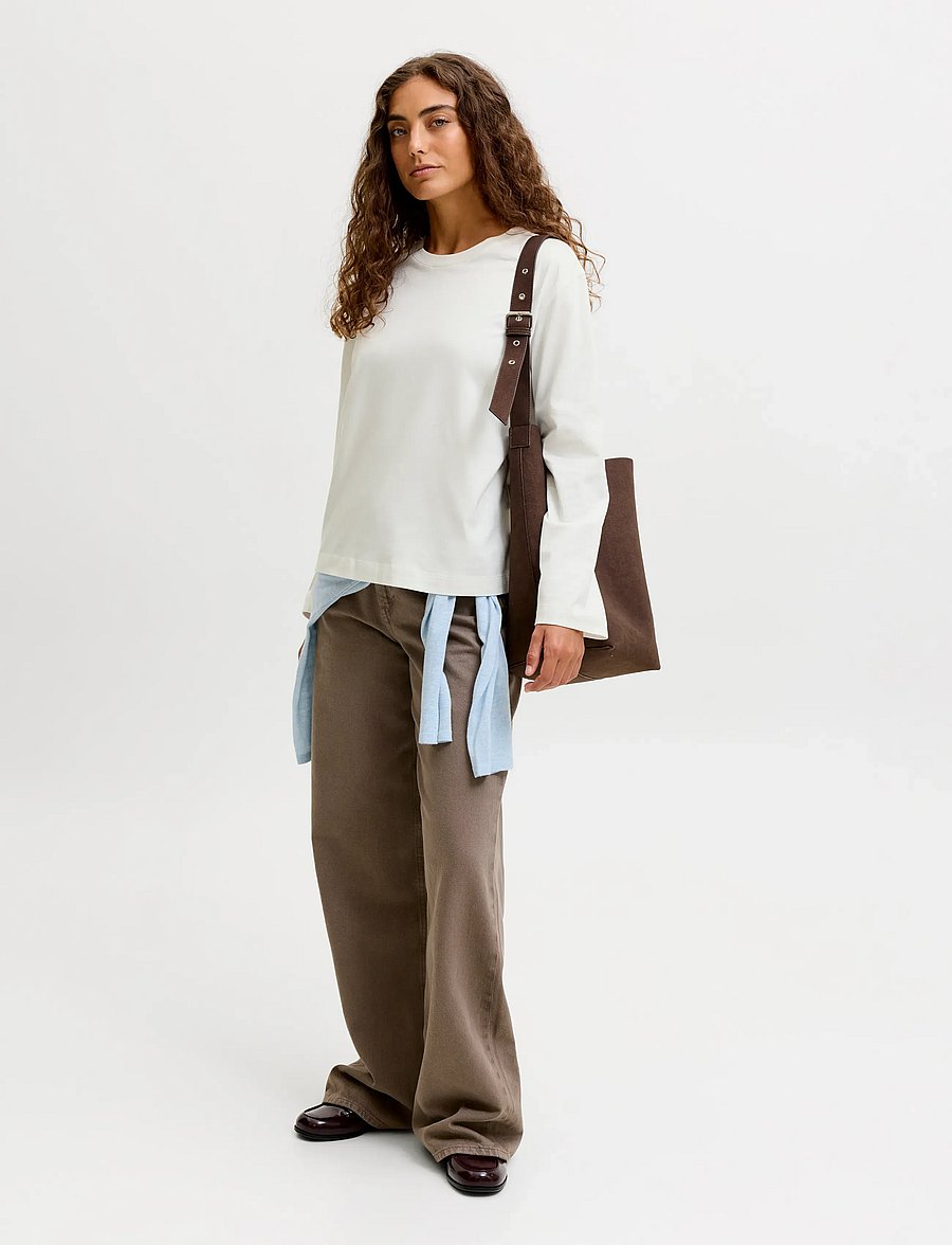 JJXX - JXSOPHIA BOXY LS TEE JRS NOOS - langærmede toppe - cloud dancer - 4