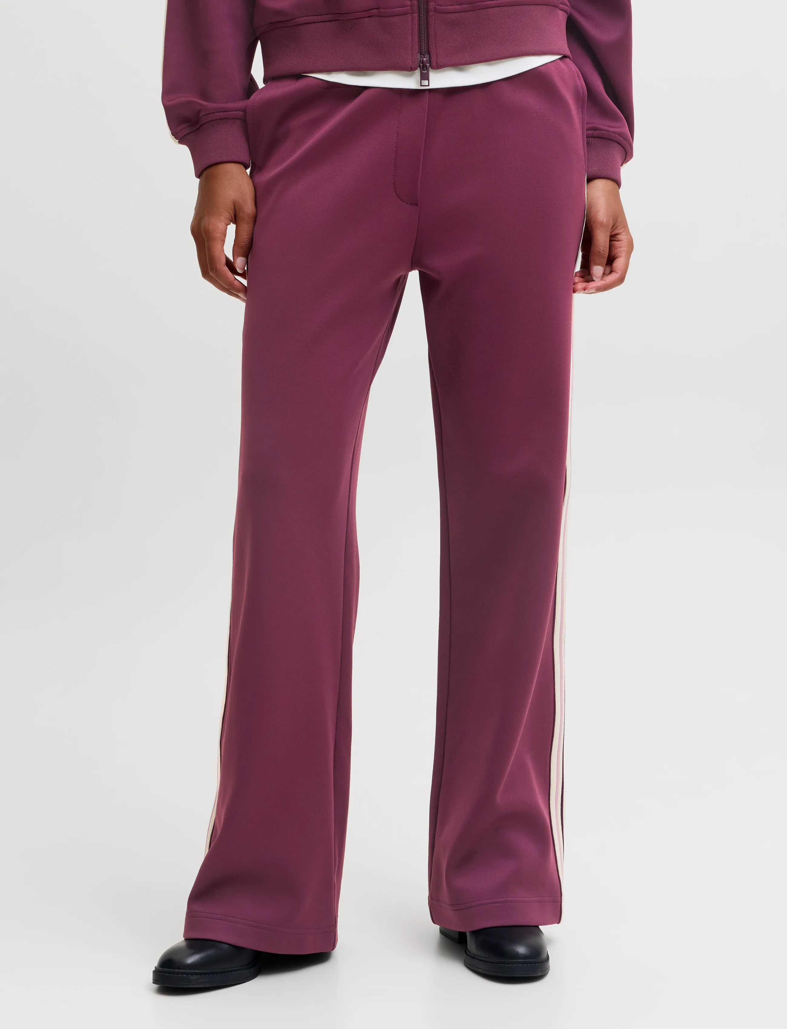 JJXX JXSKY ESME WIDE MW PANTS PNT - Laia säärega püksid - WINETASTING / burgundy