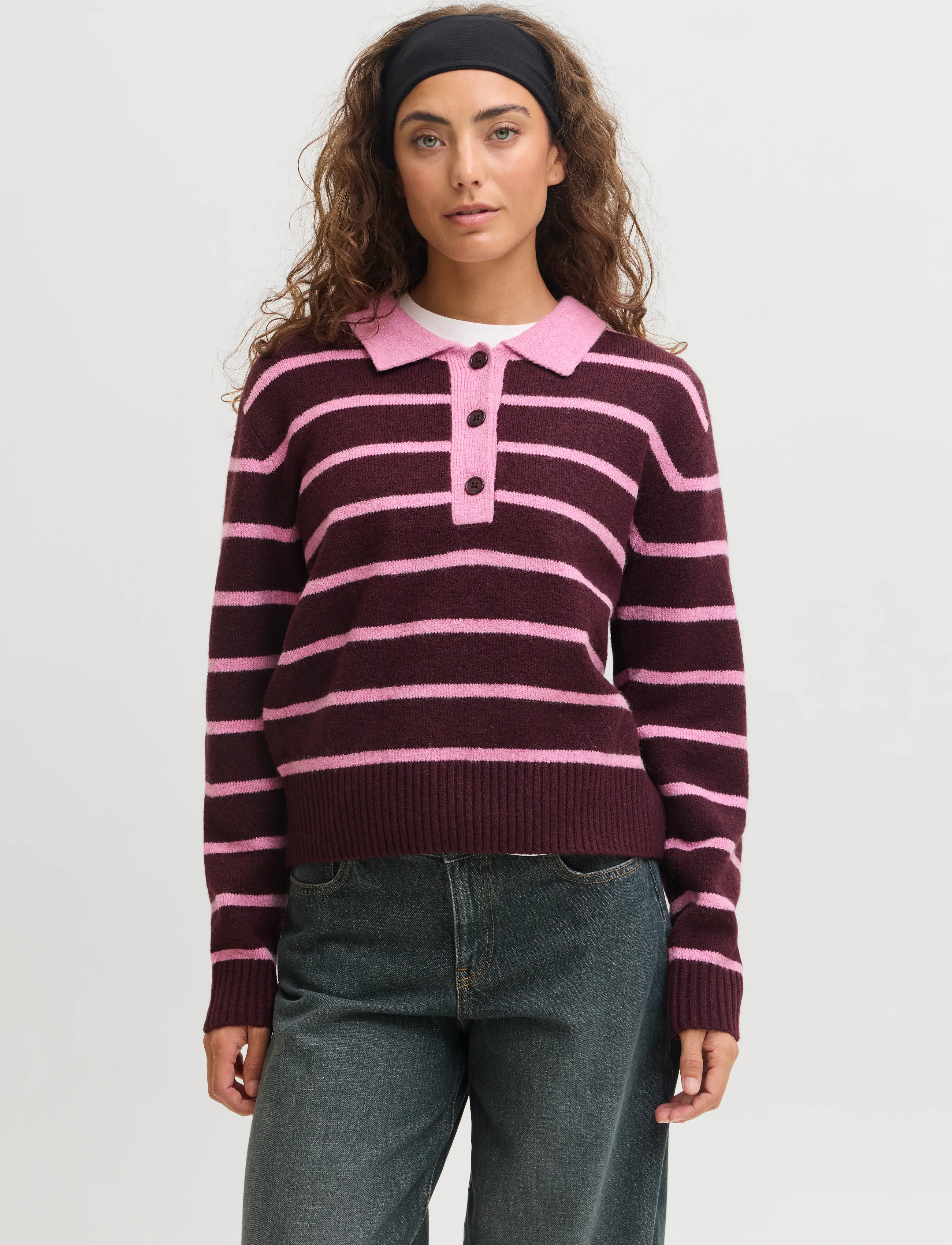 JJXX Jxruby Polo Neck Knit Sn, M, Knitwear, Burgunderrot - Jumpers, Frauen