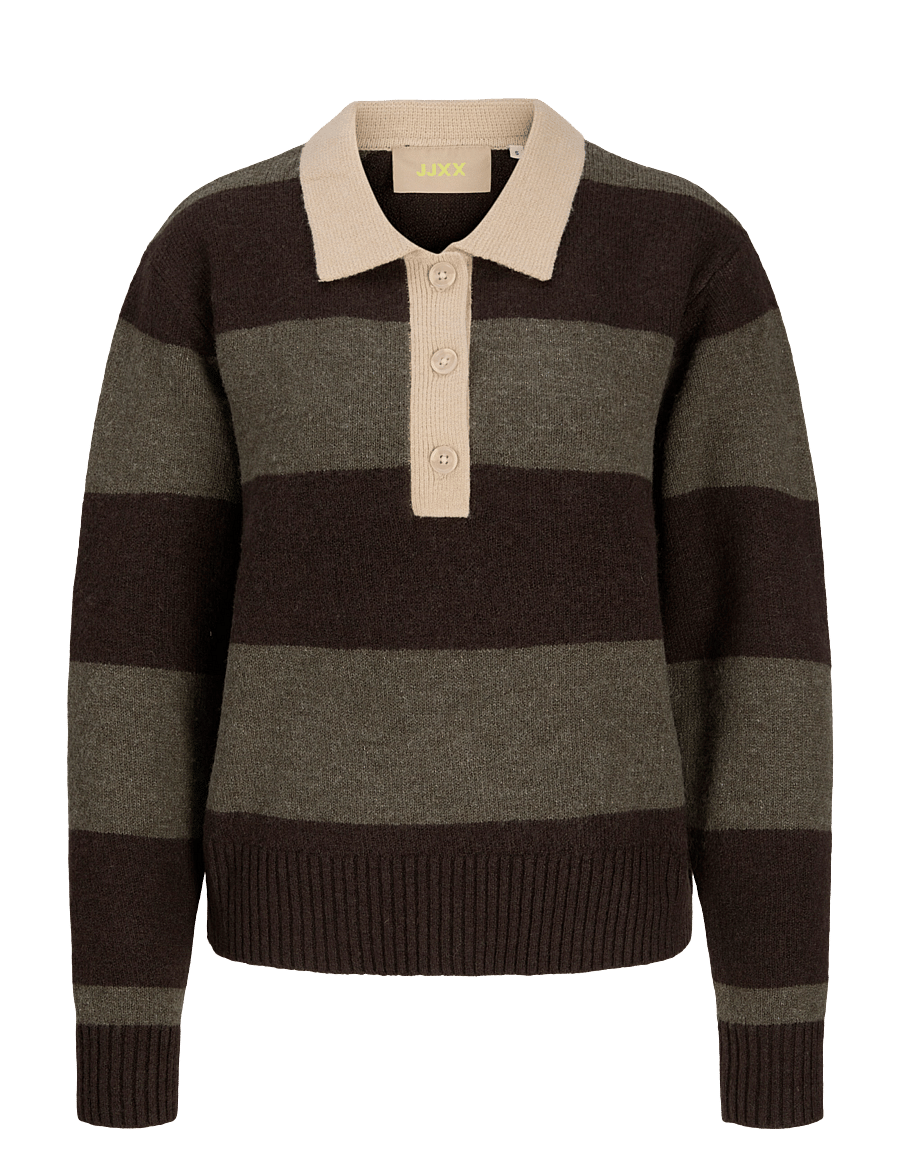 JJXX - JXRUBY POLO NECK KNIT SN - seal brown - 1