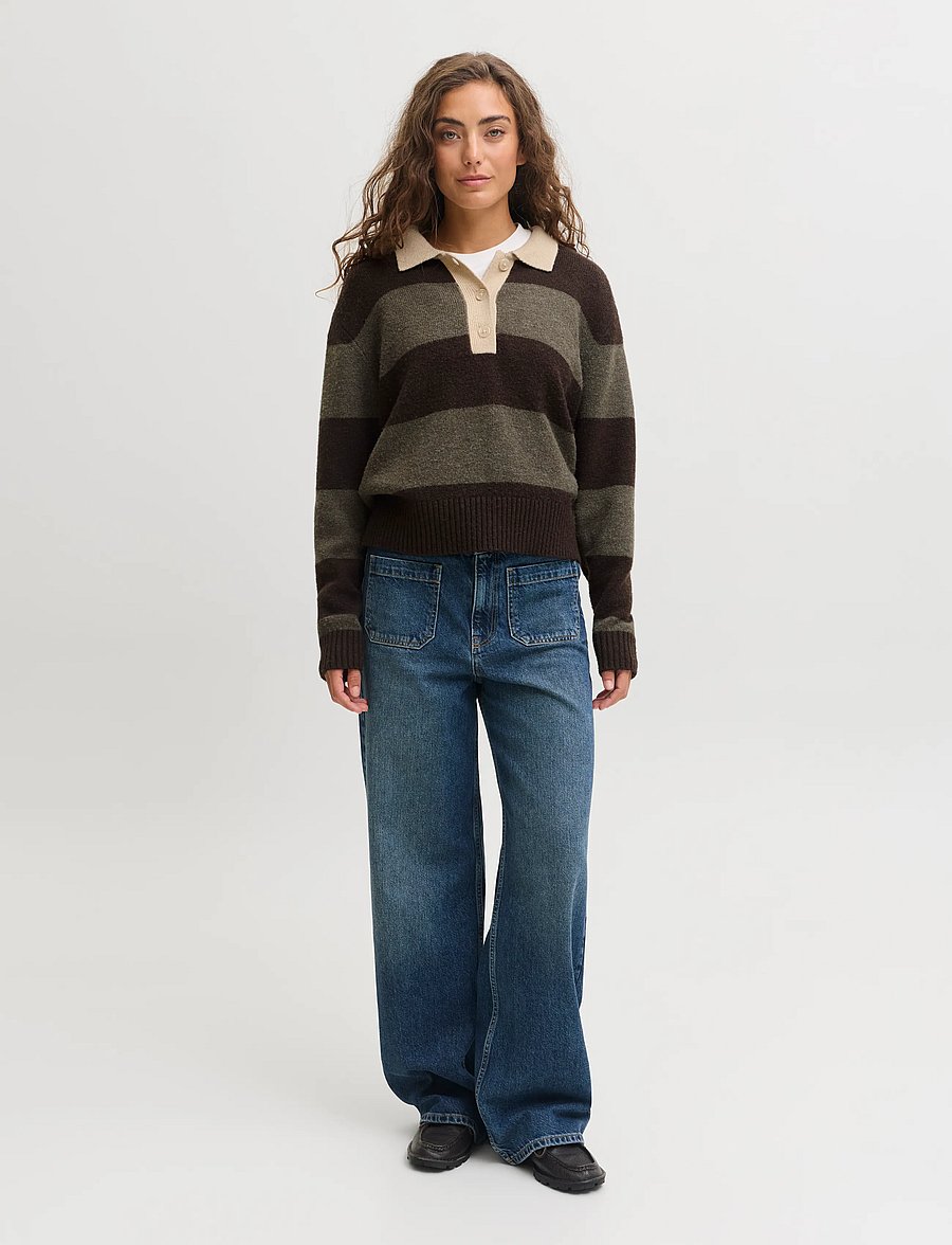 JJXX - JXRUBY POLO NECK KNIT SN - seal brown - 4