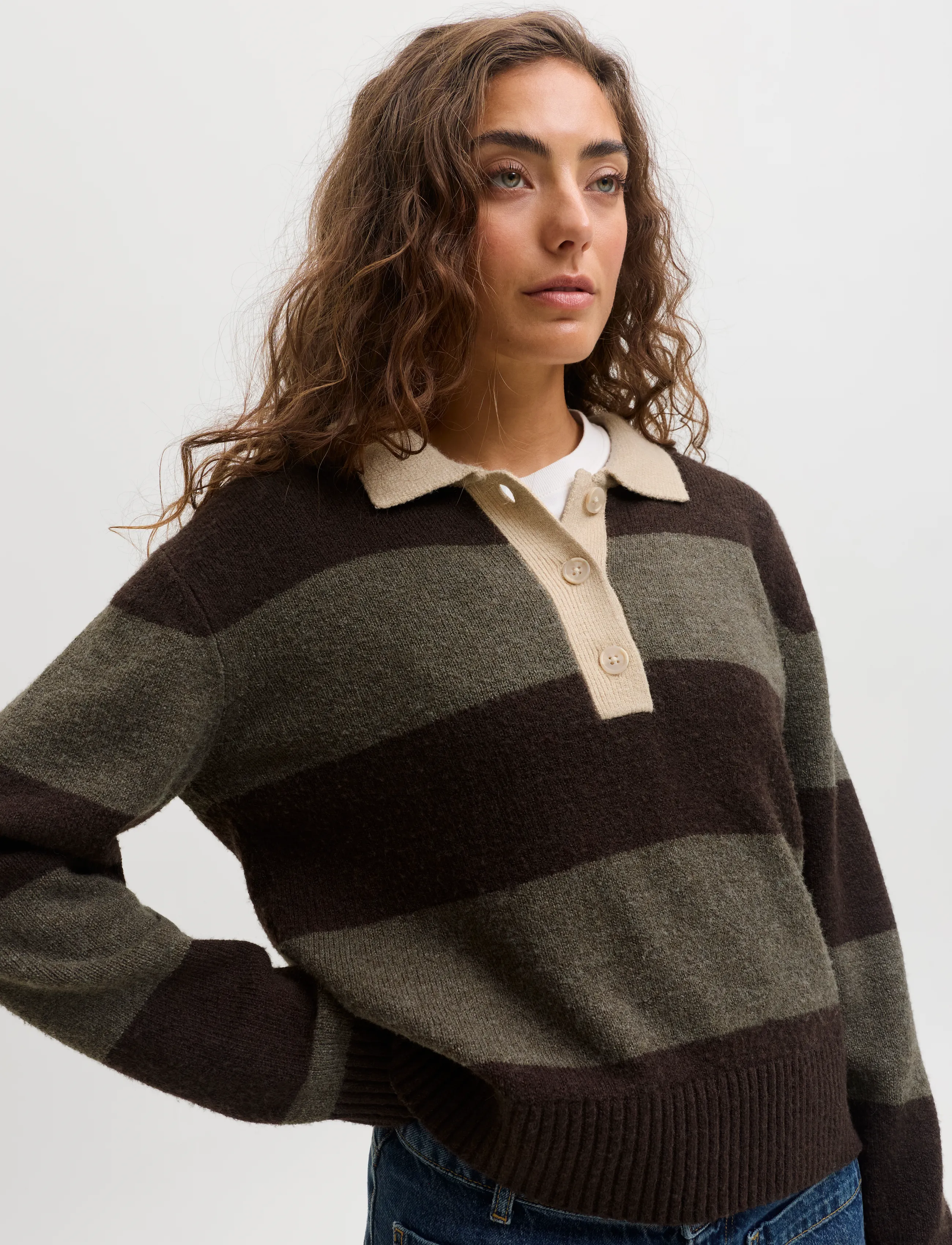 JJXX - JXRUBY POLO NECK KNIT SN - seal brown - 5